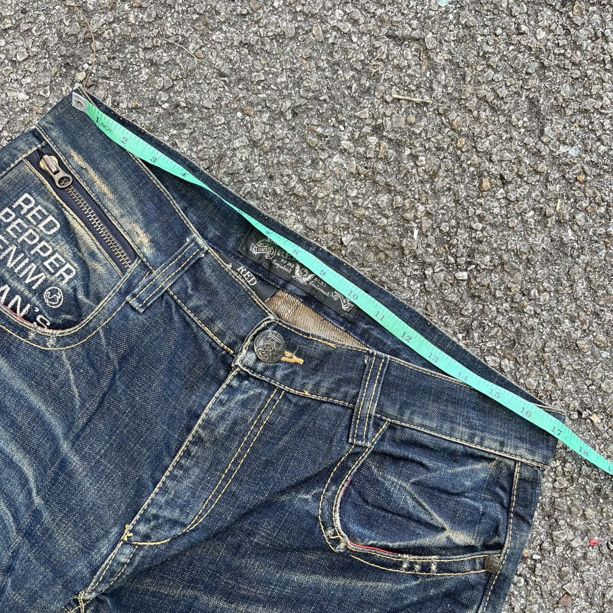 Hysteric Glamour Red Pepper Jeans Gold Label Denim Man’s Clawmark Faded Blue Size US 33 - 9 Thumbnail
