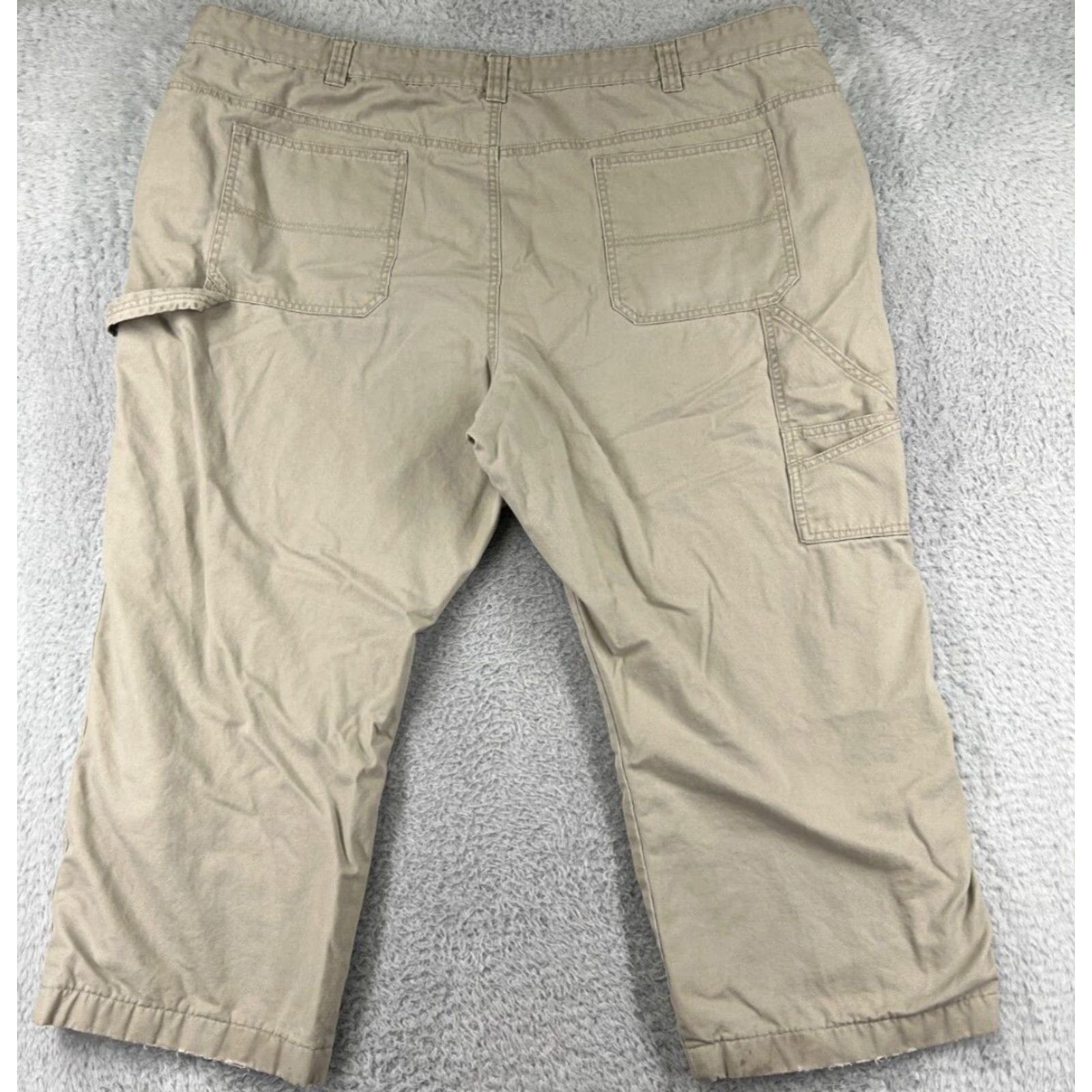 Vintage RedHead Pants Men Khaki 48x24 Cotton Canvas Flat Front Regular Regular Beige Adjustable? Size US 32 / EU 48 - 2 Thumbnail