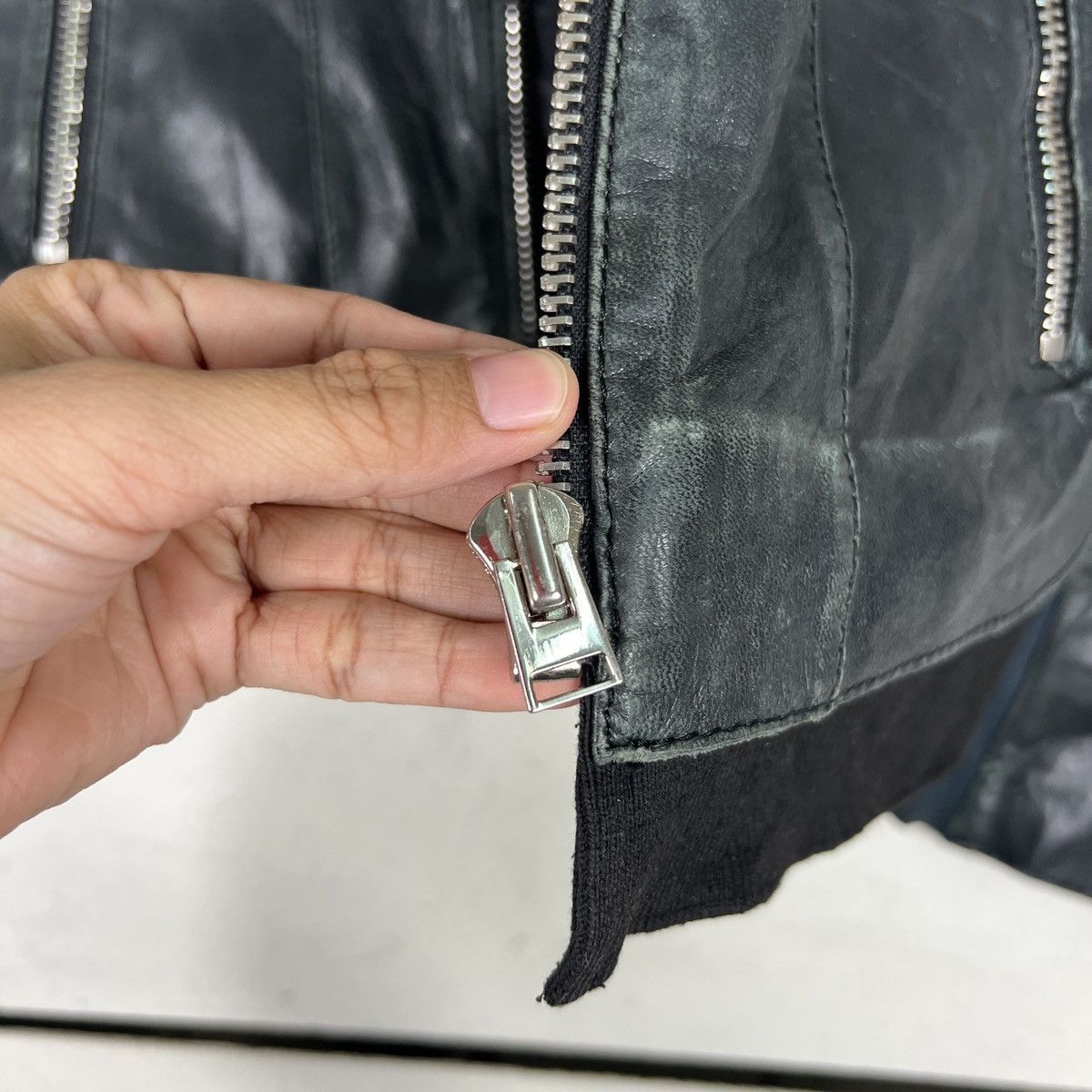 Designer 🔥 TONY COHEN LEATHER MOTO RIDER JACKET Size S / US 4 / IT 40 - 14 Thumbnail