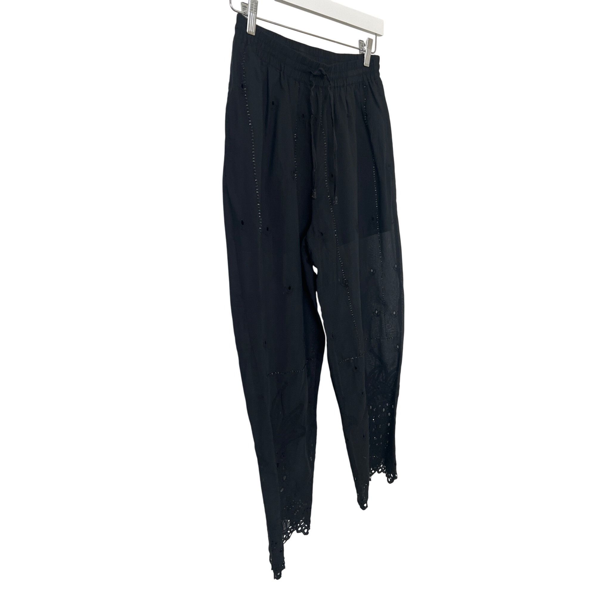 Zara Zara Black Openwork Embroidered Pants With Beaded Detail Size 27" / US 4 / IT 40 - 3 Thumbnail