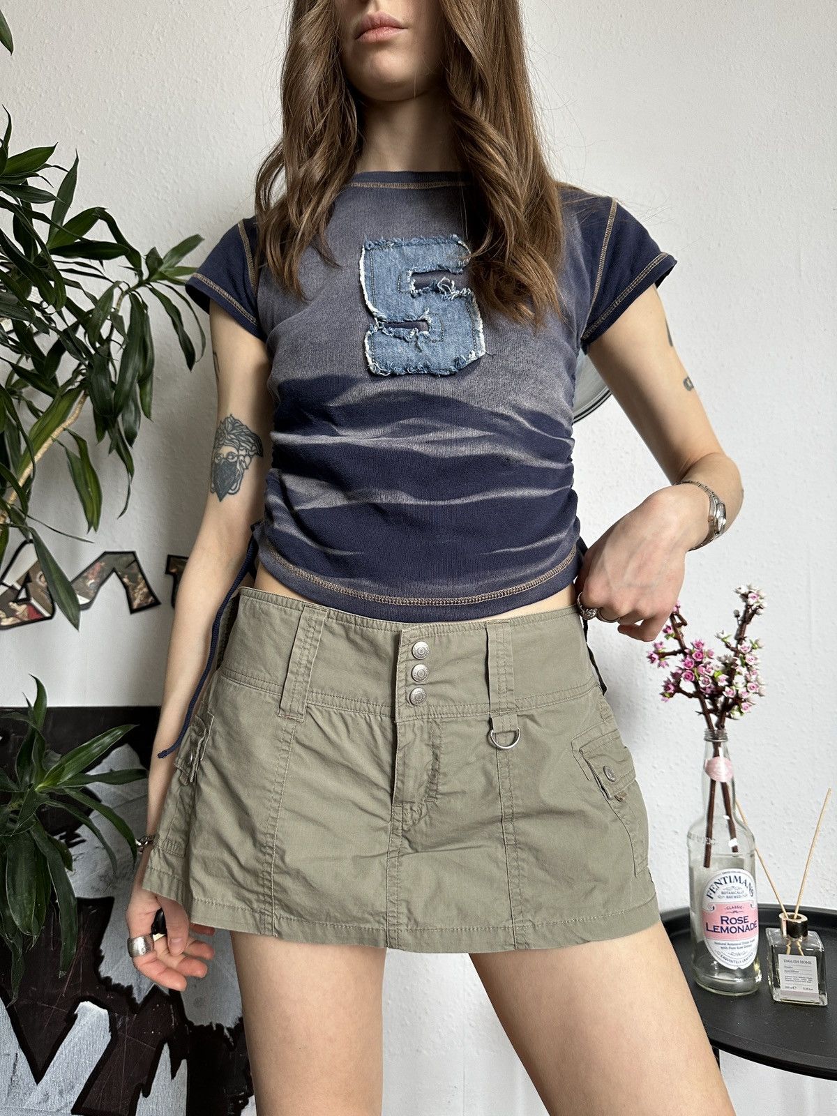Seditionaries Sexy Hot Vintage Military Mini Micro Skort Skirt + Shorts Size 26" / US 2 / IT 38 - 1 Thumbnail