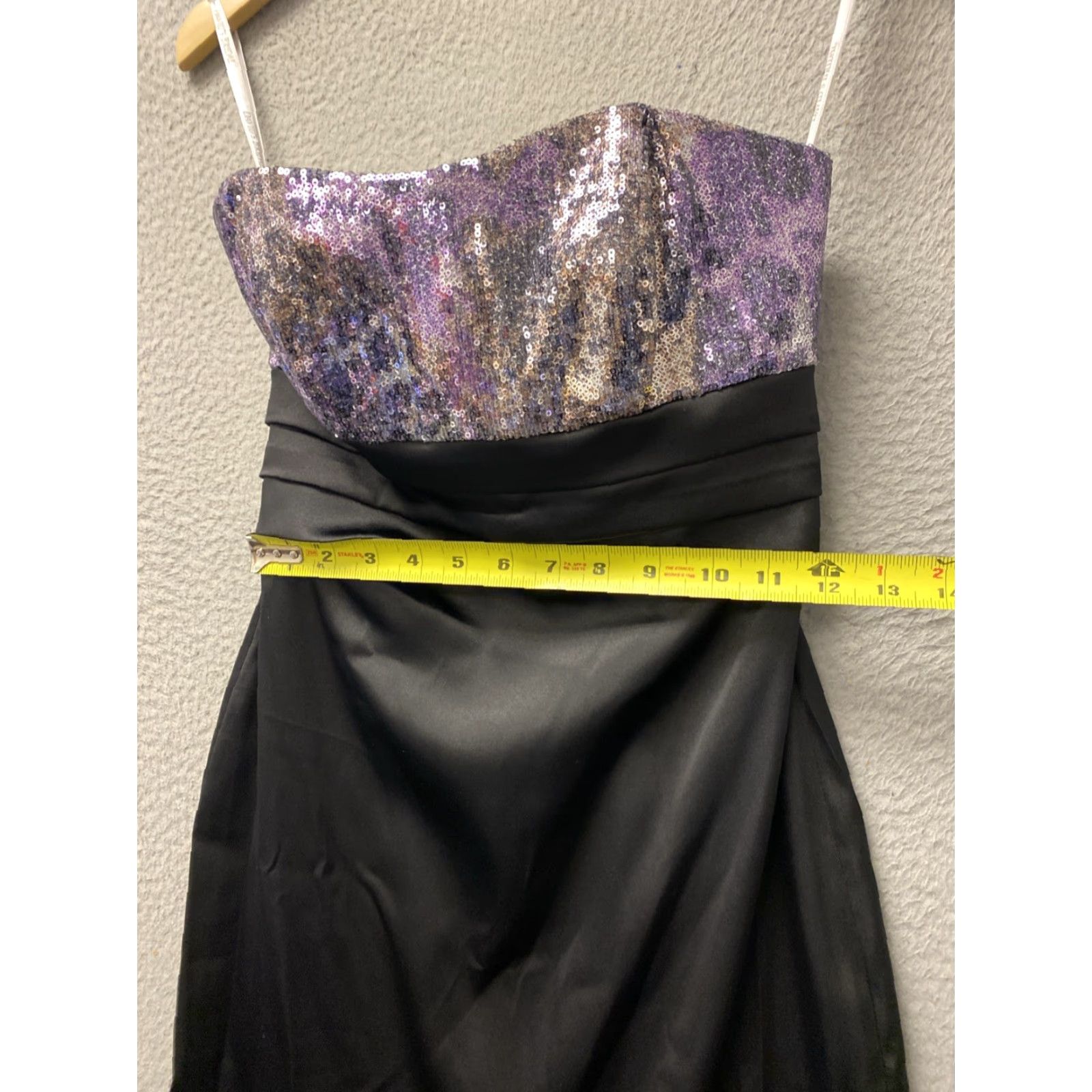 Vintage DAVID’S BRIDAL Strapless Formal Party Dress with Bow Size 0 Black Fit & Flare Sleeveless Women's Size XS / US 0-2 / IT 36-38 - 3 Thumbnail