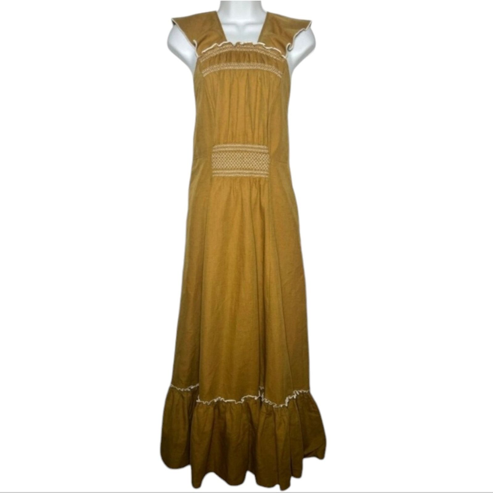 Free People Free People Anika Midi Linen Dress Small Size S / US 4 / IT 40 - 4 Thumbnail