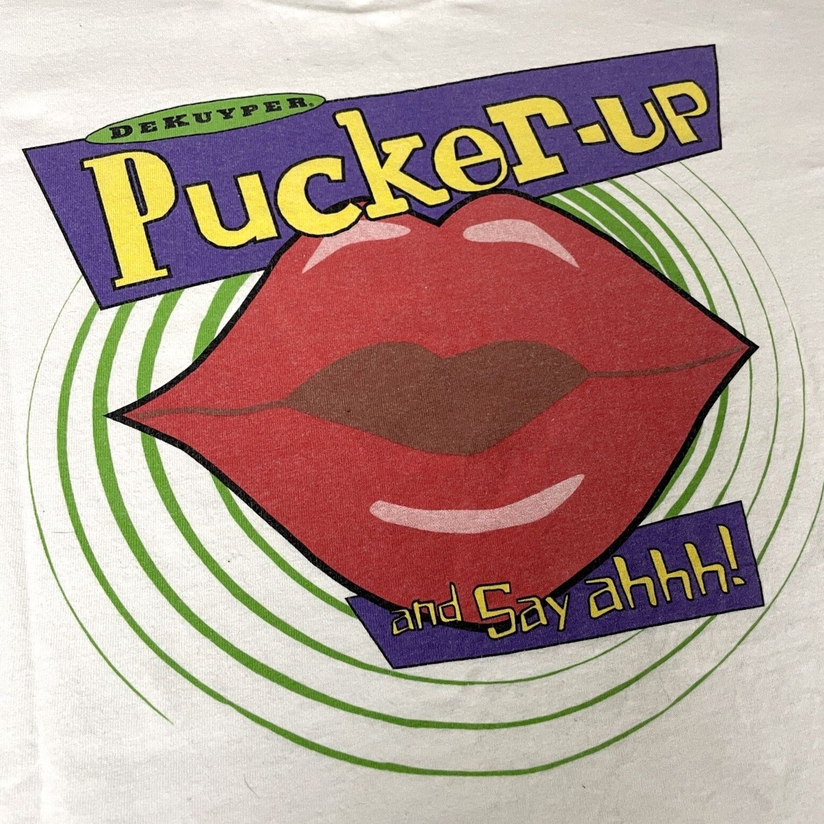 Vintage VINTAGE Pucker Up Tshirt Mens XL White Sour Apple Graphic Single Food Snack Vtg Shirt Regular Mens XL White Apple Graphic 90s Food Drink Size US XL / EU 56 / 4 - 4 Thumbnail