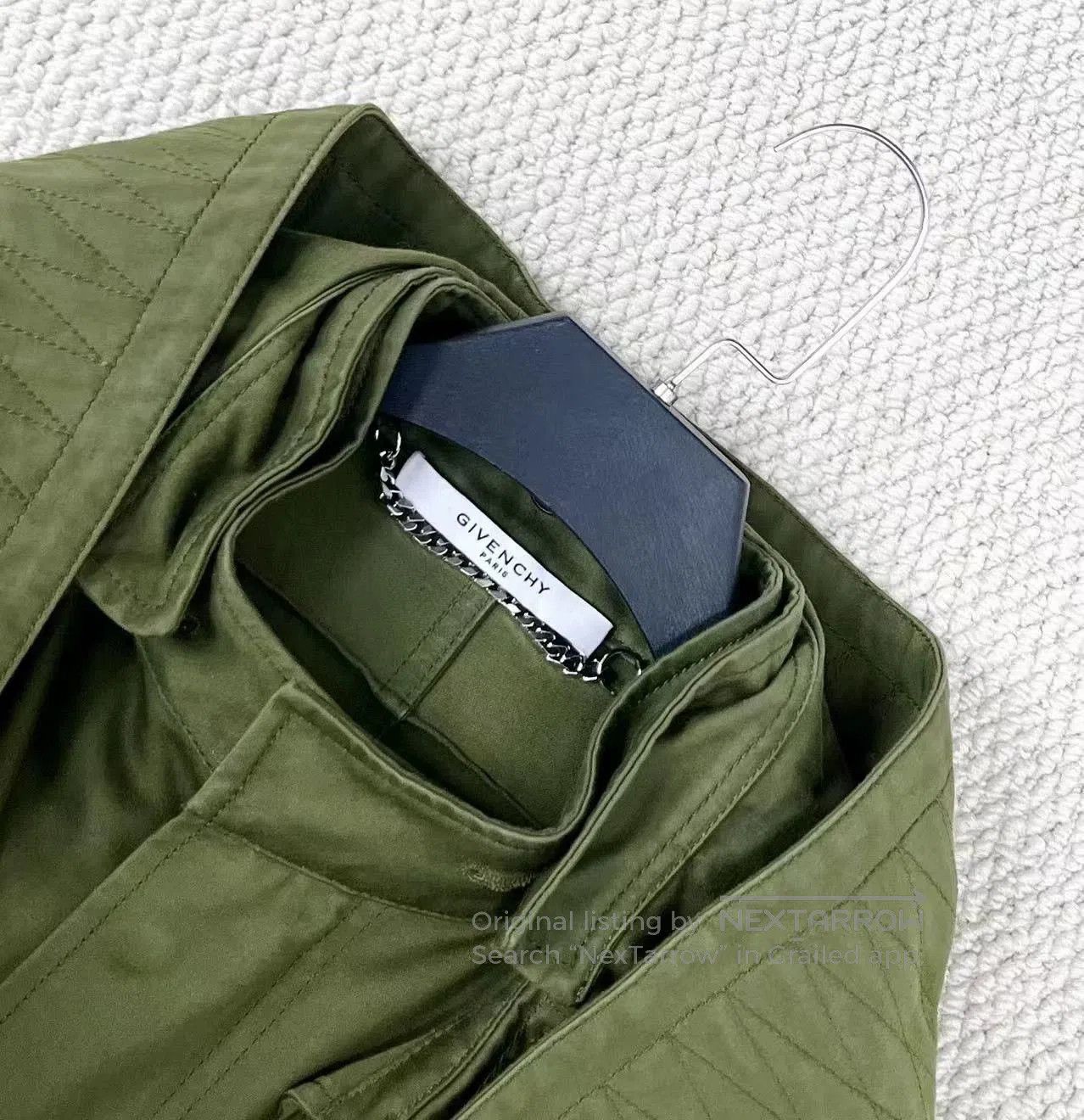 Givenchy Givenchy Military Green Winged Hooded Trench Coat. Size US XL / EU 56 / 4 - 3 Thumbnail