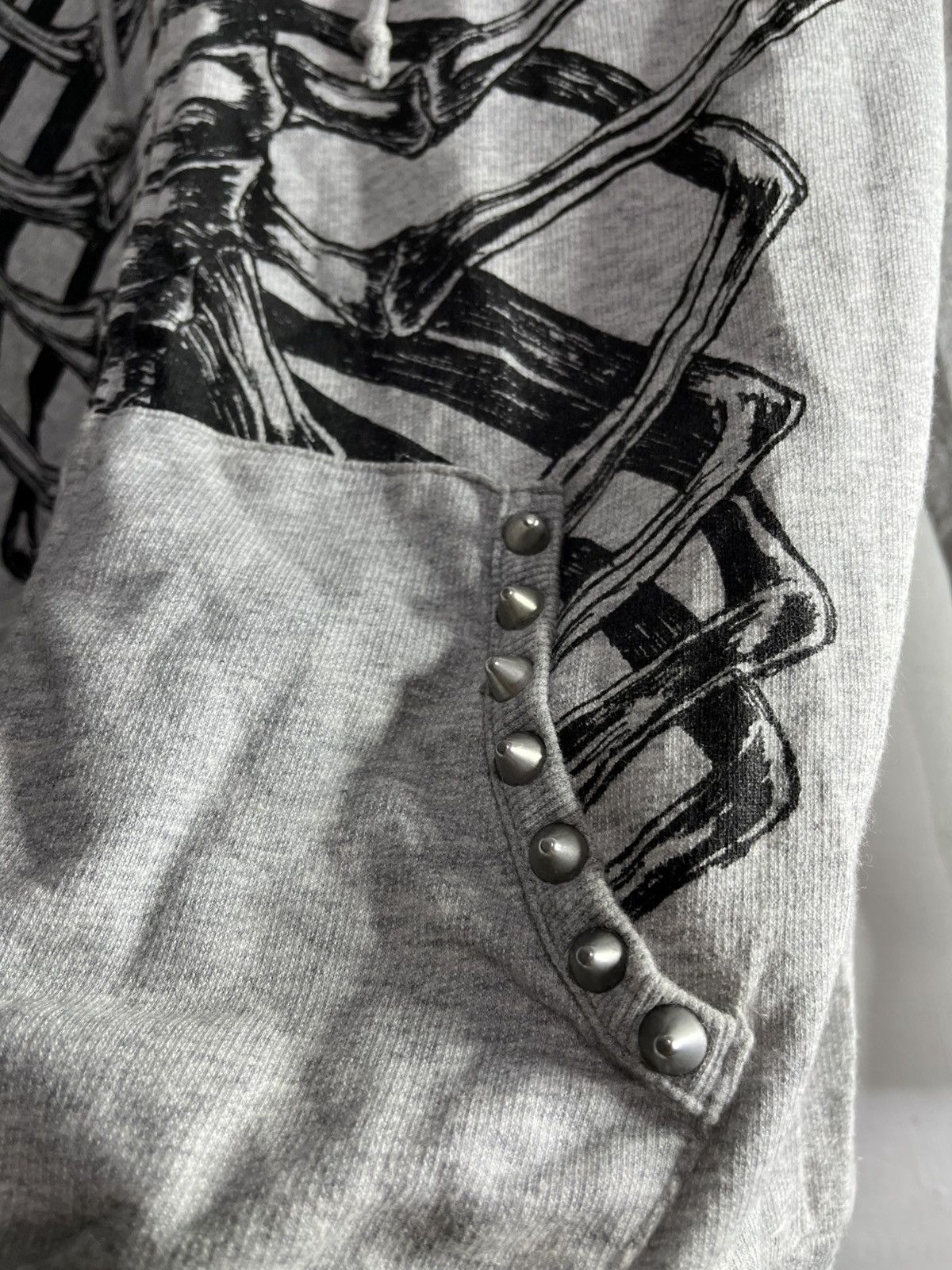 Hysteric Glamour 2000s glad news crazy skeleton studed faux fur hoodie Size US L / EU 52-54 / 3 - 7 Thumbnail