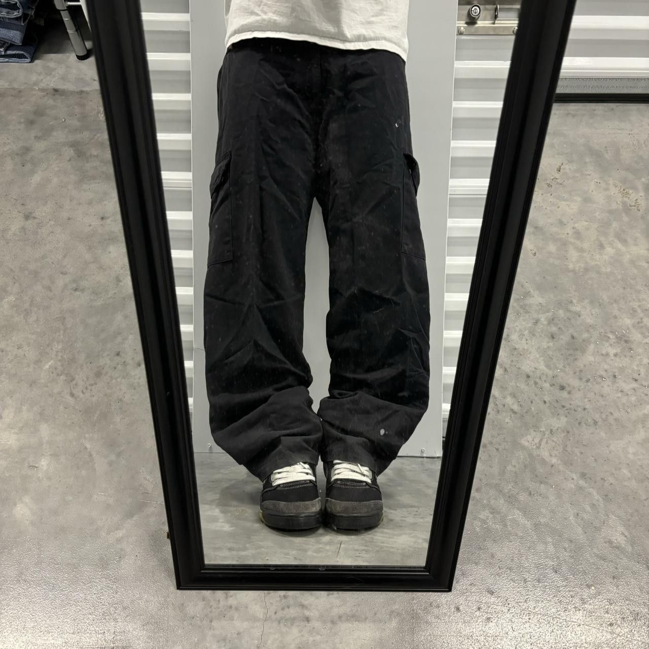 Japanese Brand × Vintage Crazy Vintage Y2K/2000s Baggy Grunge Black Skater Workwear Cargo Pants! Size US 36 / EU 52 - 1 Thumbnail
