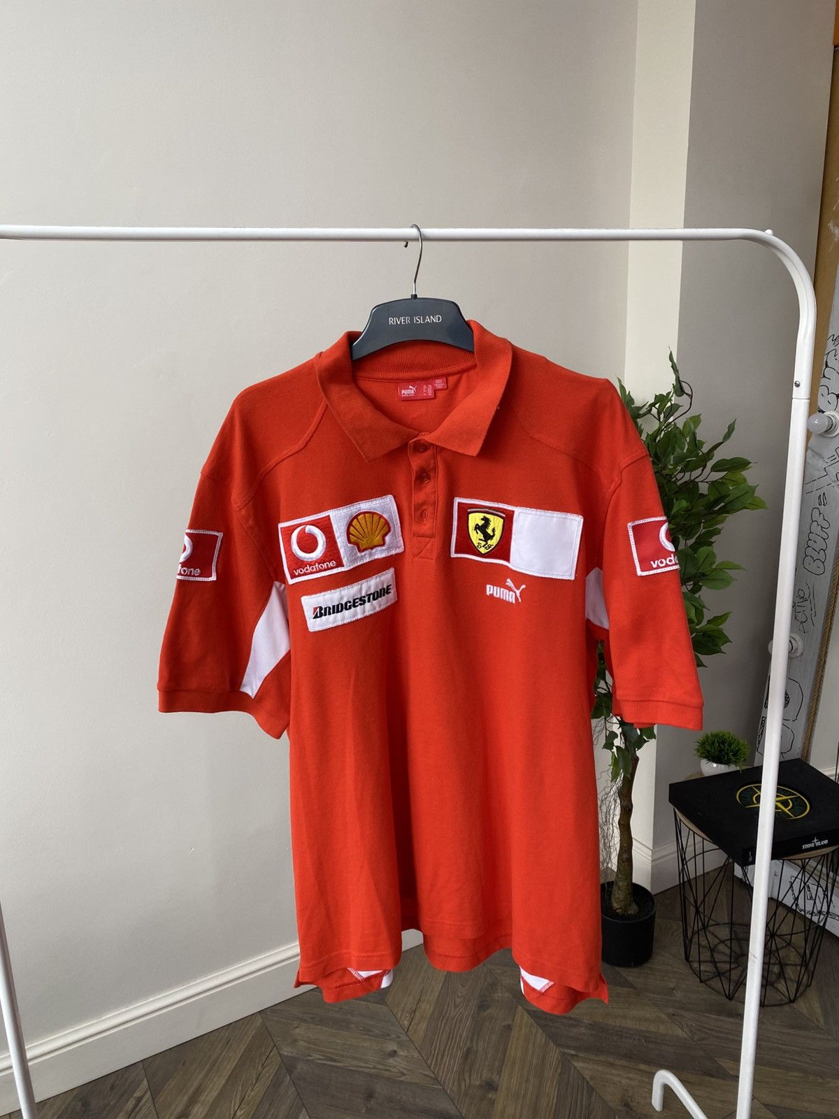 Ferrari × Puma × Vintage Vintage 90s Puma Ferrari Vodafone Michael Schumacher F1 Polo Size US XXL / EU 58 / 5 - 4 Thumbnail