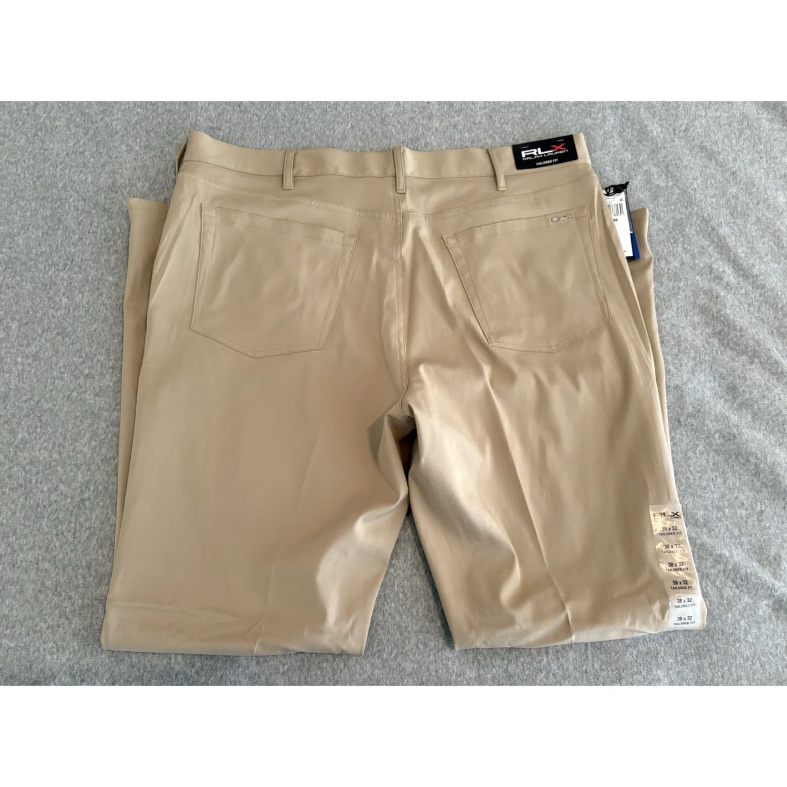 RLX Ralph Lauren RLX Ralph Lauren Golf Pants Khaki Mens 38x32 Tailored Fit NWT Beige Solid Flat Front Polyester Elastane Mens Golf Pants 38x32 NWT Size US 38 / EU 54 - 4 Thumbnail