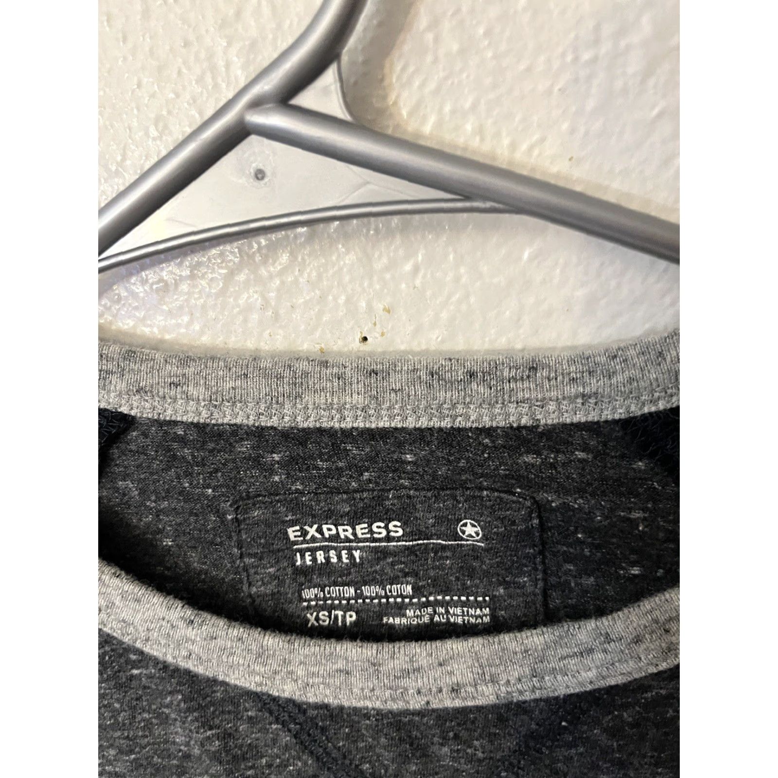 Express Express Shirt Men XS Black 3/4 Sleeve Jersey T Shirt Baseball Tee Gray/Blue Colorful Holiday? Size US XS / EU 42 / 0 - 2 Thumbnail
