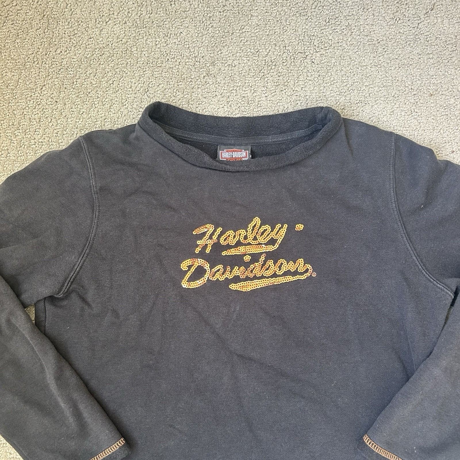 Harley Davidson Vintage Harley Davidson Sequins Sweatshirt Women’s Long Slee Size XS / US 0-2 / IT 36-38 - 5 Thumbnail