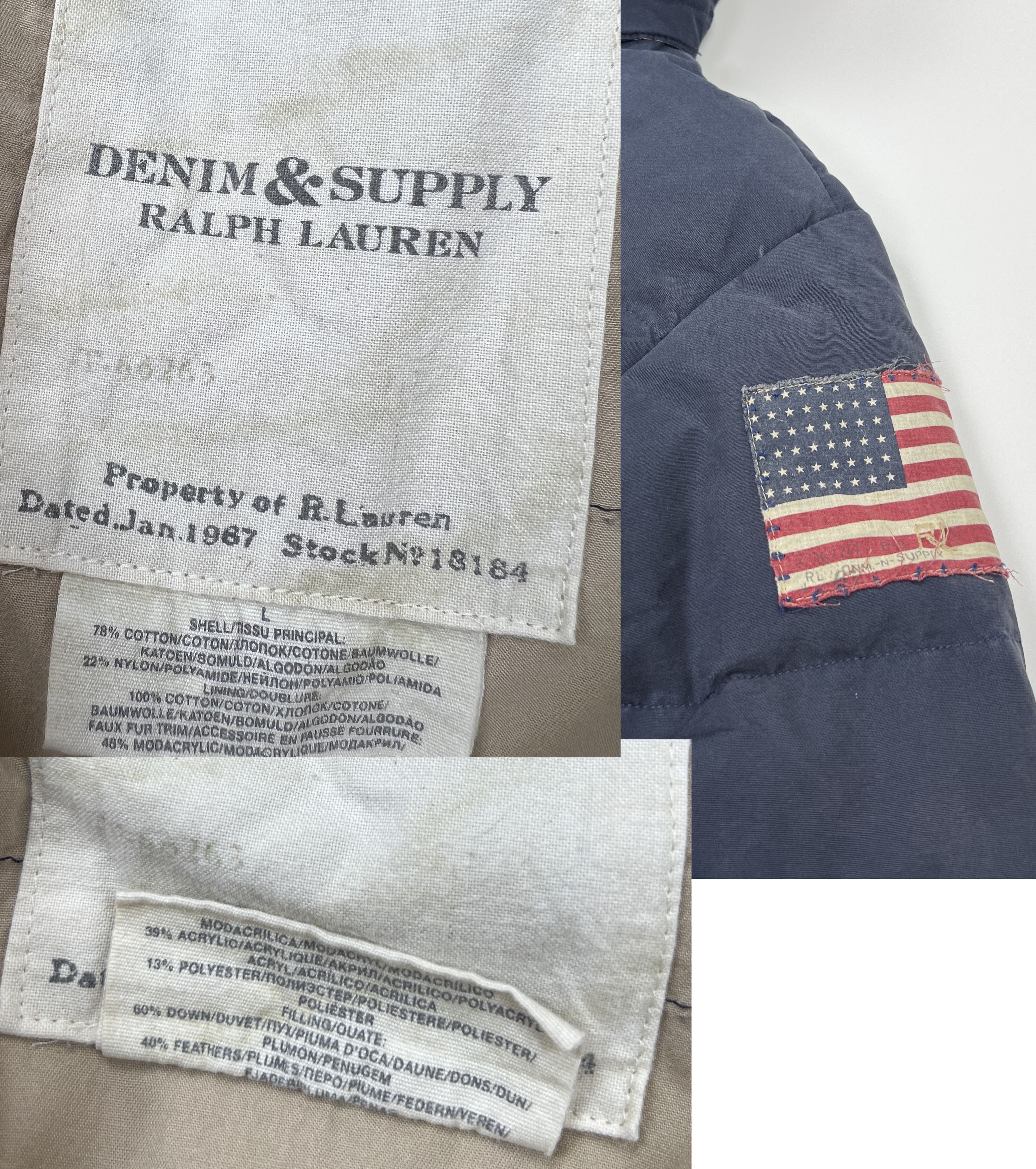 Polo Ralph Lauren Vintage Ralph Lauren Denim Supply USA Flag Navy Down Parka Size US L / EU 52-54 / 3 - 10 Thumbnail