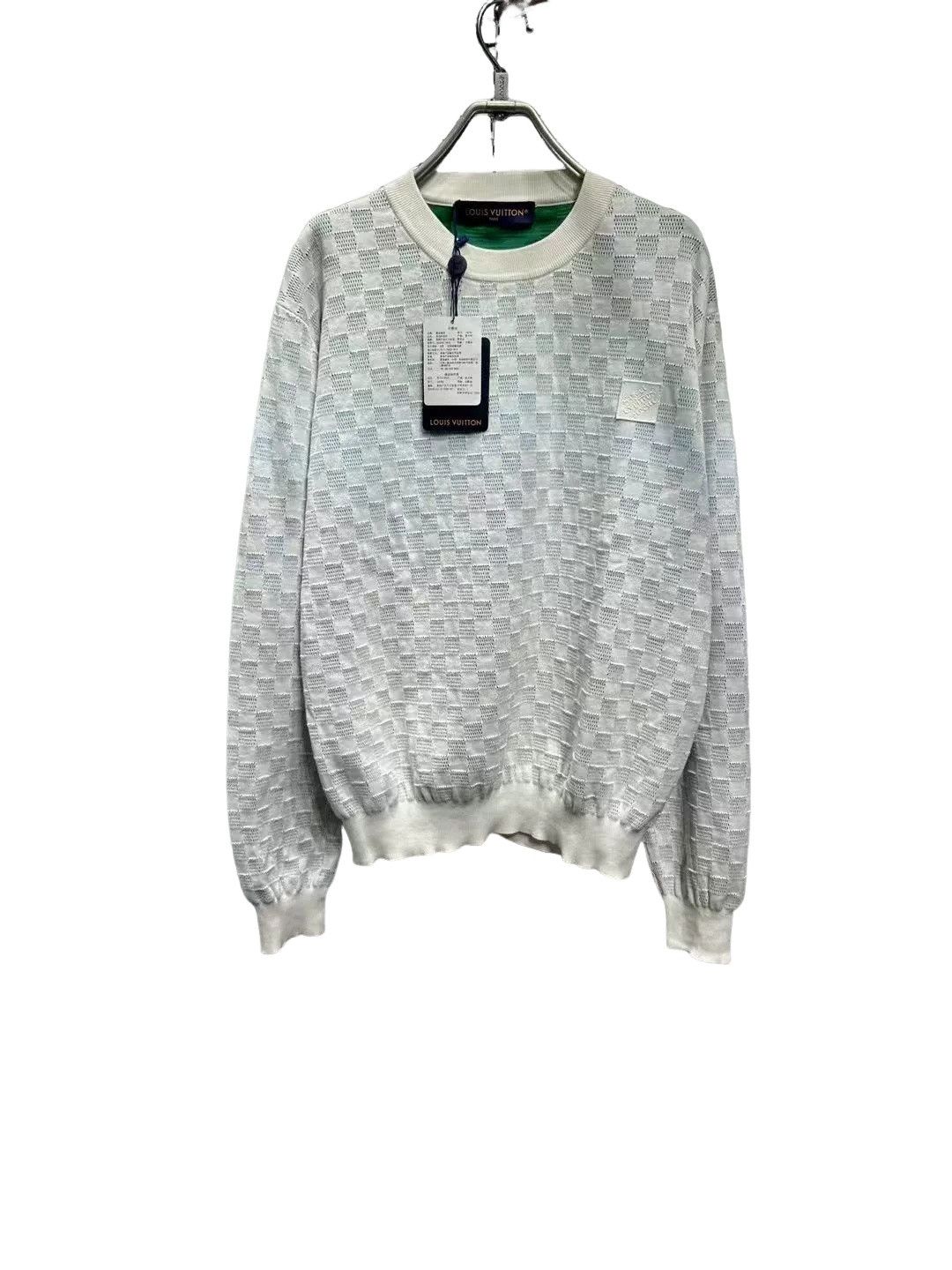 Louis Vuitton Louis Vuitton White Damier Knit Sweater Size S Size US S / EU 44-46 / 1 - 1 Thumbnail
