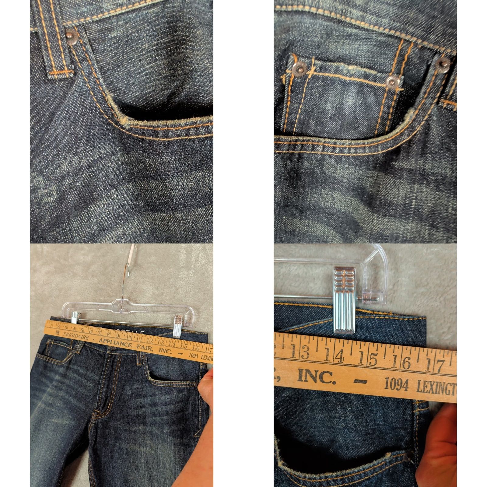 Vintage AEROPOSTALE ESSEX Straight Leg Jeans Dark Wash Mens 32/34 Blue Cotton Denim NWOT Size US 32 / EU 48 - 8 Thumbnail