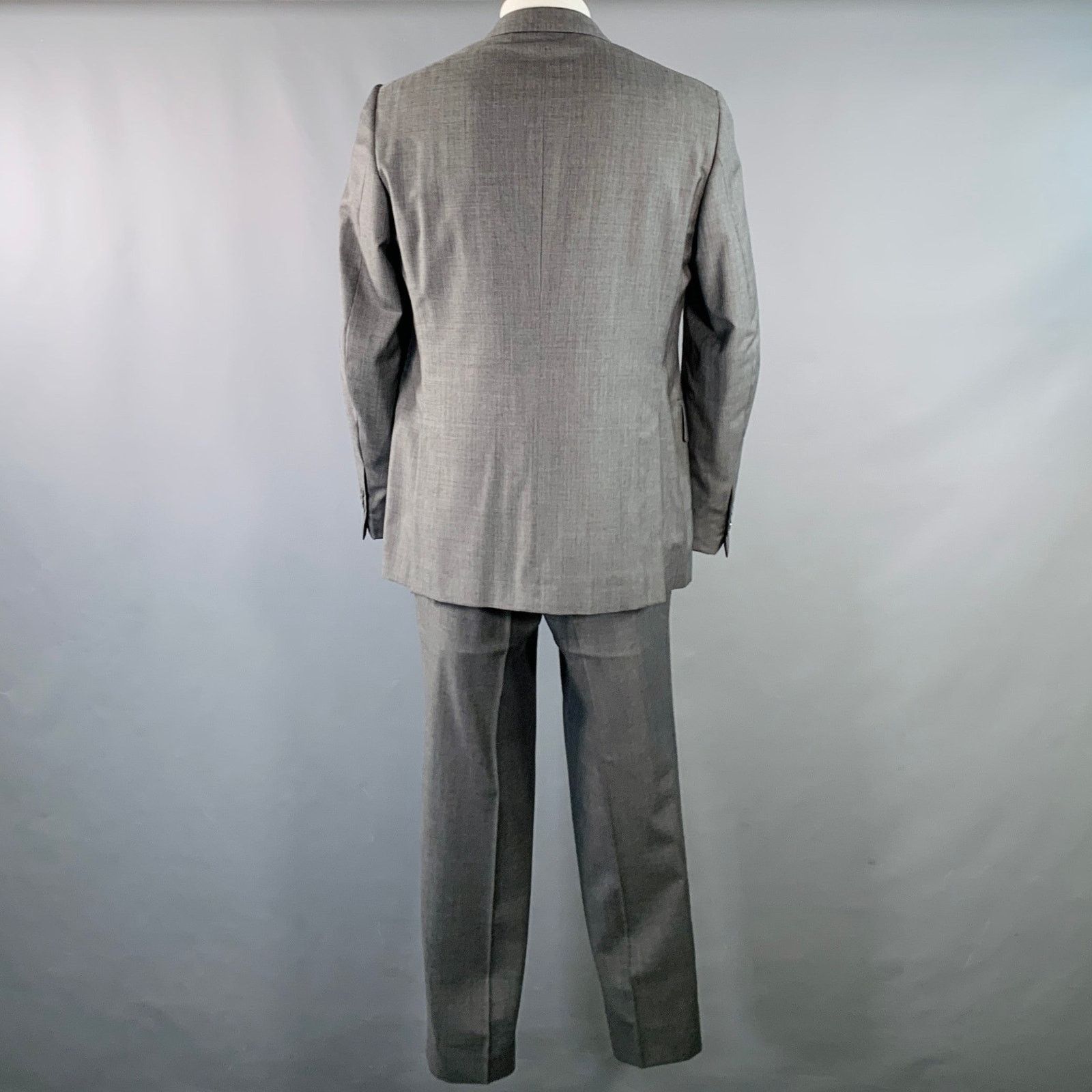 Isaia ISAIA Size 46 Regular Grey Slate Wool Notch Lapel Suit Size 46R - 3 Thumbnail