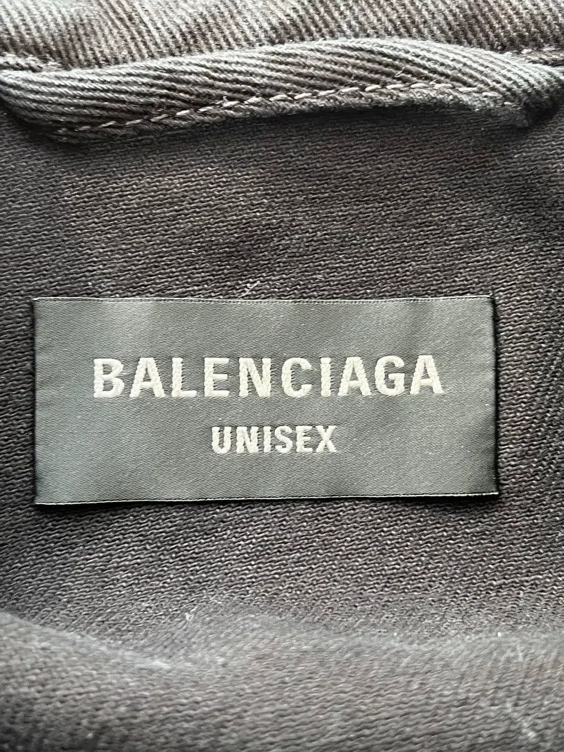 Balenciaga Balenciaga Black Denim Bleach Washed Jacket Size US M / EU 48-50 / 2 - 3 Thumbnail