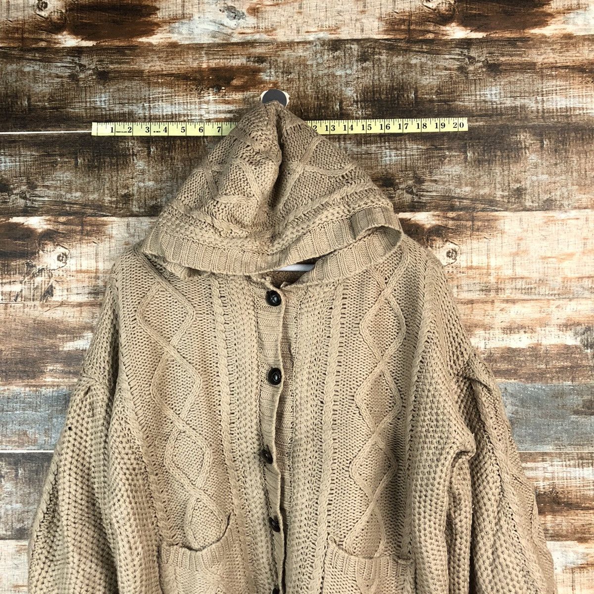 Homespun Knitwear × Japanese Brand Apres Jour Brown Knitwear Hoodie #A2405 Size L / US 10 / IT 46 - 2 Thumbnail