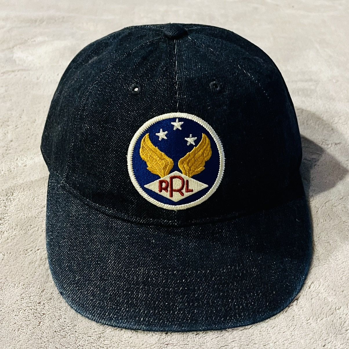 RRL Ralph Lauren Ralph Lauren Double RRL Selvedge Denim Indigo Wing Patch Hat Size ONE SIZE - 2 Thumbnail
