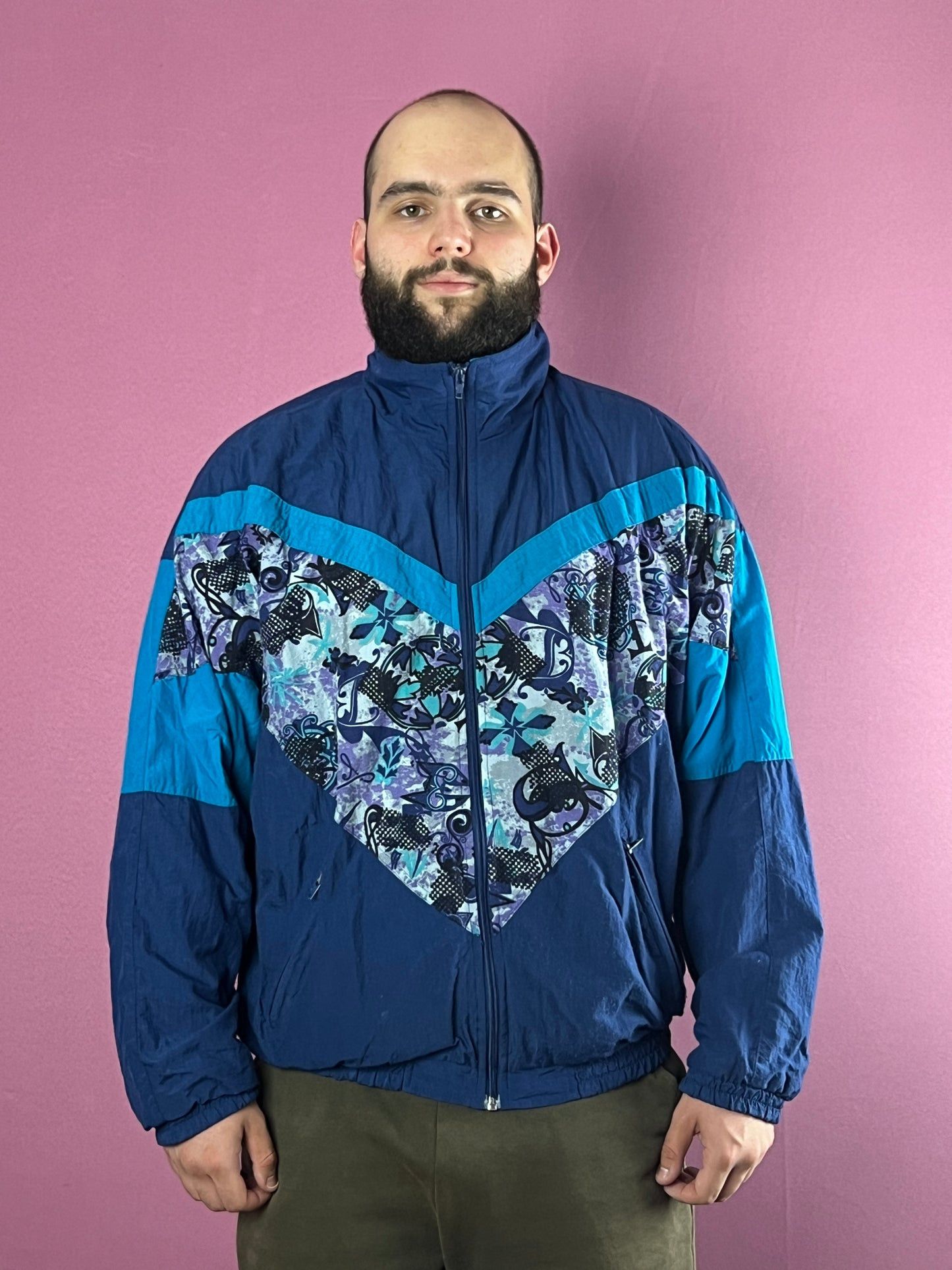 Vintage 90s Vintage Men's Abstract Print Windbreaker Jacket - XL Size US XL / EU 56 / 4 - 2 Thumbnail