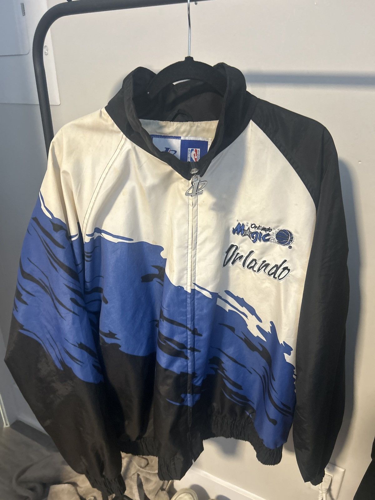 image of Logo Athletic x Vintage Orlando Magic Official Vintage Jacket in Black/Blue/White, Men's (Size XL)