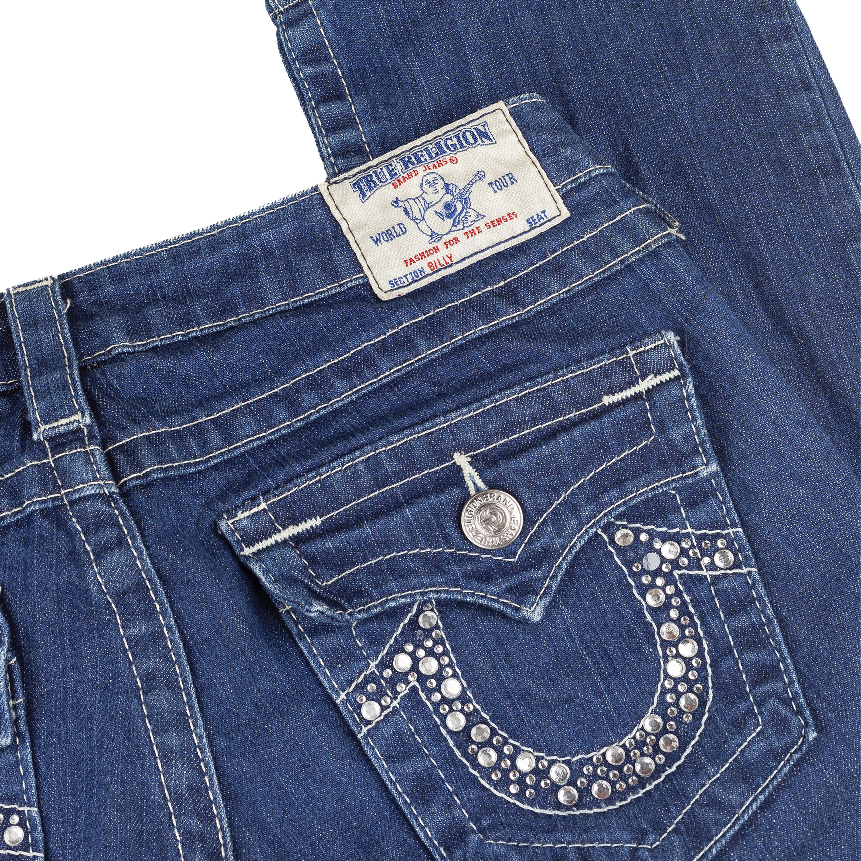 True Religion True Religion Dark Denim Stones Vintage Jeans (M- 29") Size 29" - 4 Thumbnail