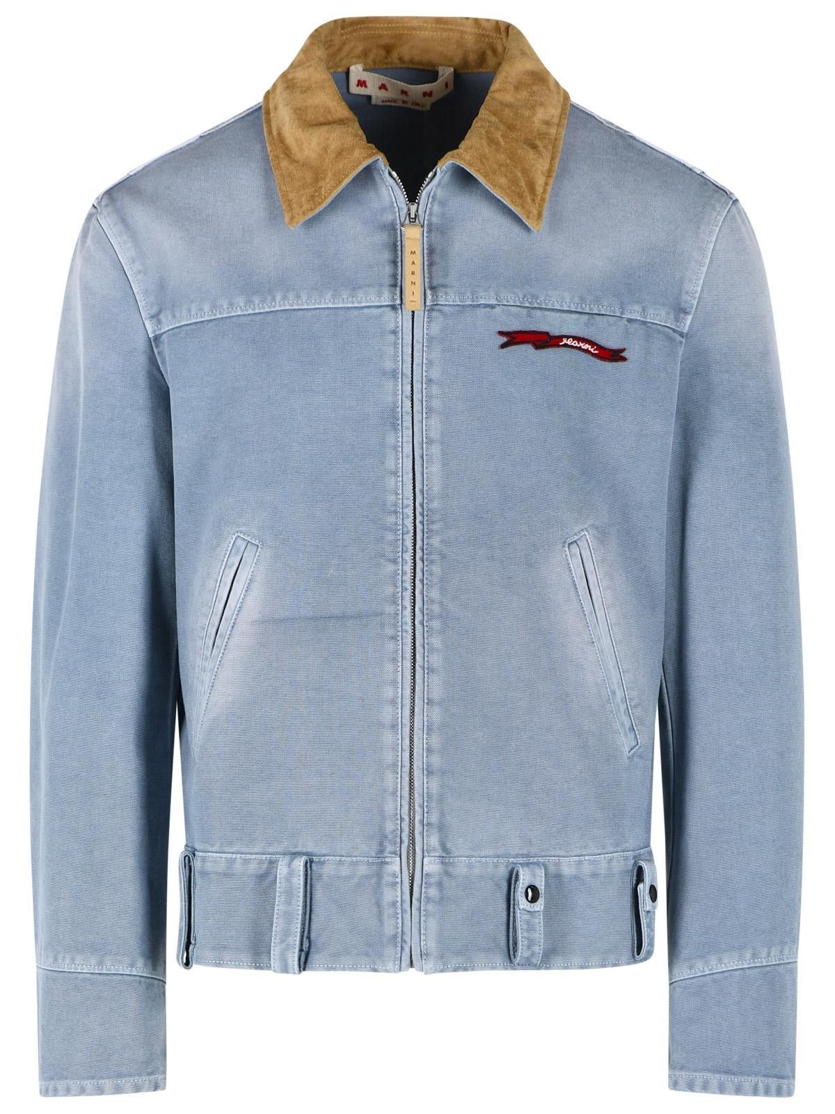 Marni MARNI Light Blue Cotton Jacket Size US M / EU 48-50 / 2 - 1 Thumbnail