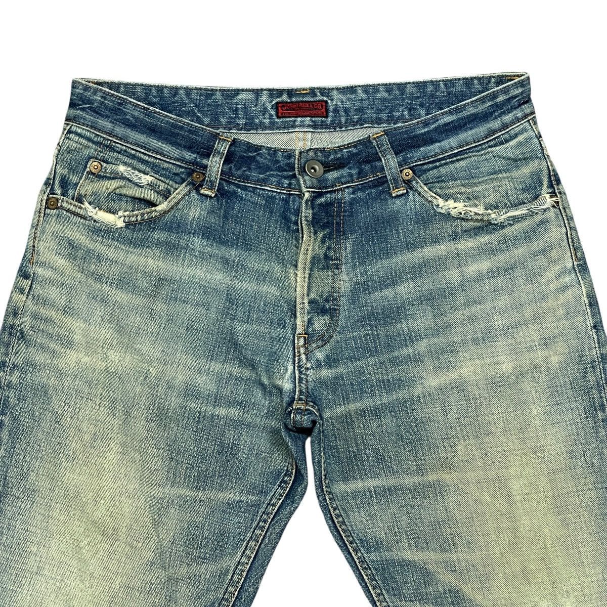 Johnbull Vtg Distressed Faded Straight Selvedge Jeans Made in Japan Size US 32 / EU 48 - 2 Thumbnail
