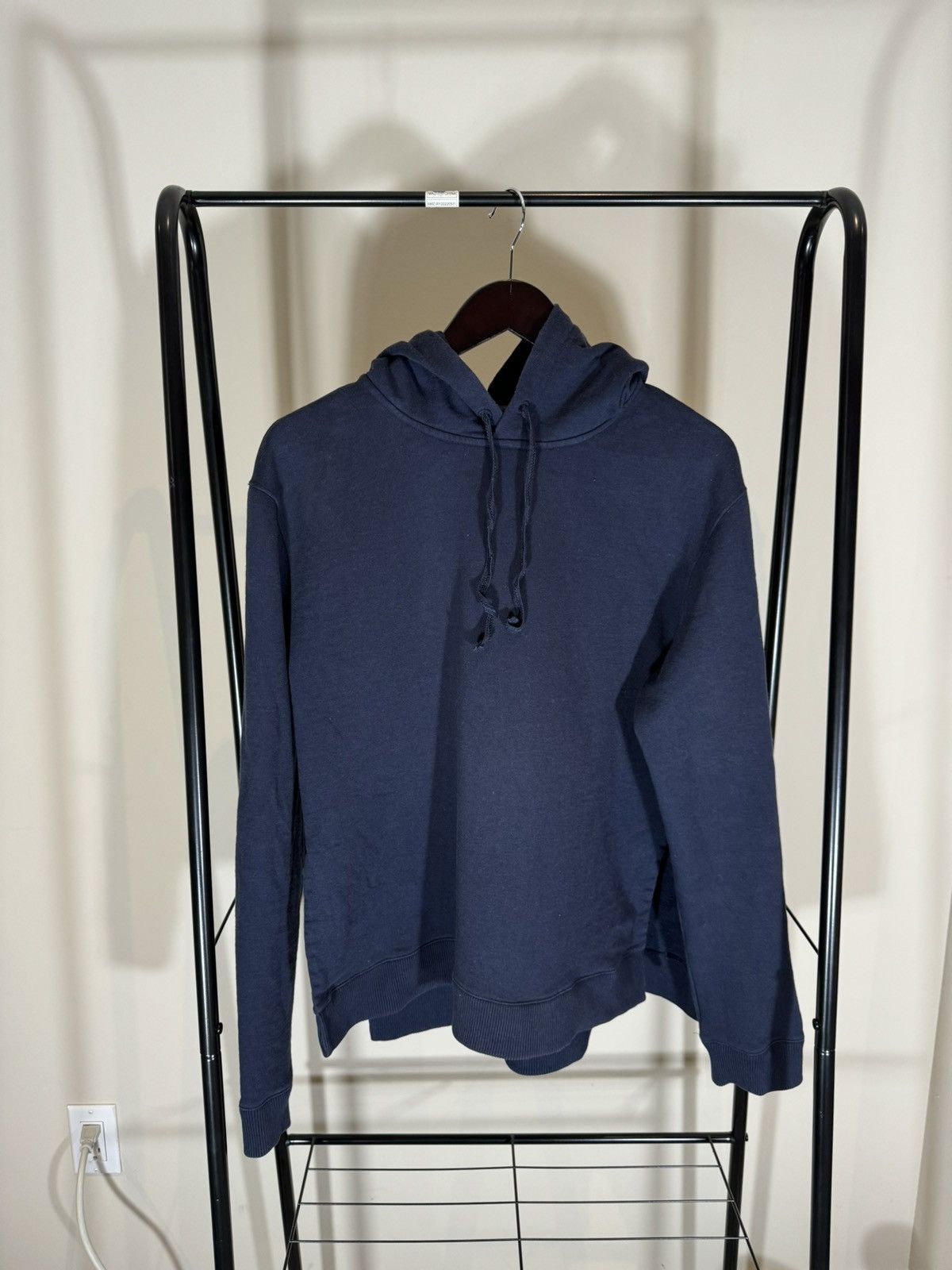 image of A P C x Kanye West X Kanye West Navy Hooded Sweatshirt Small in Blue, Men's