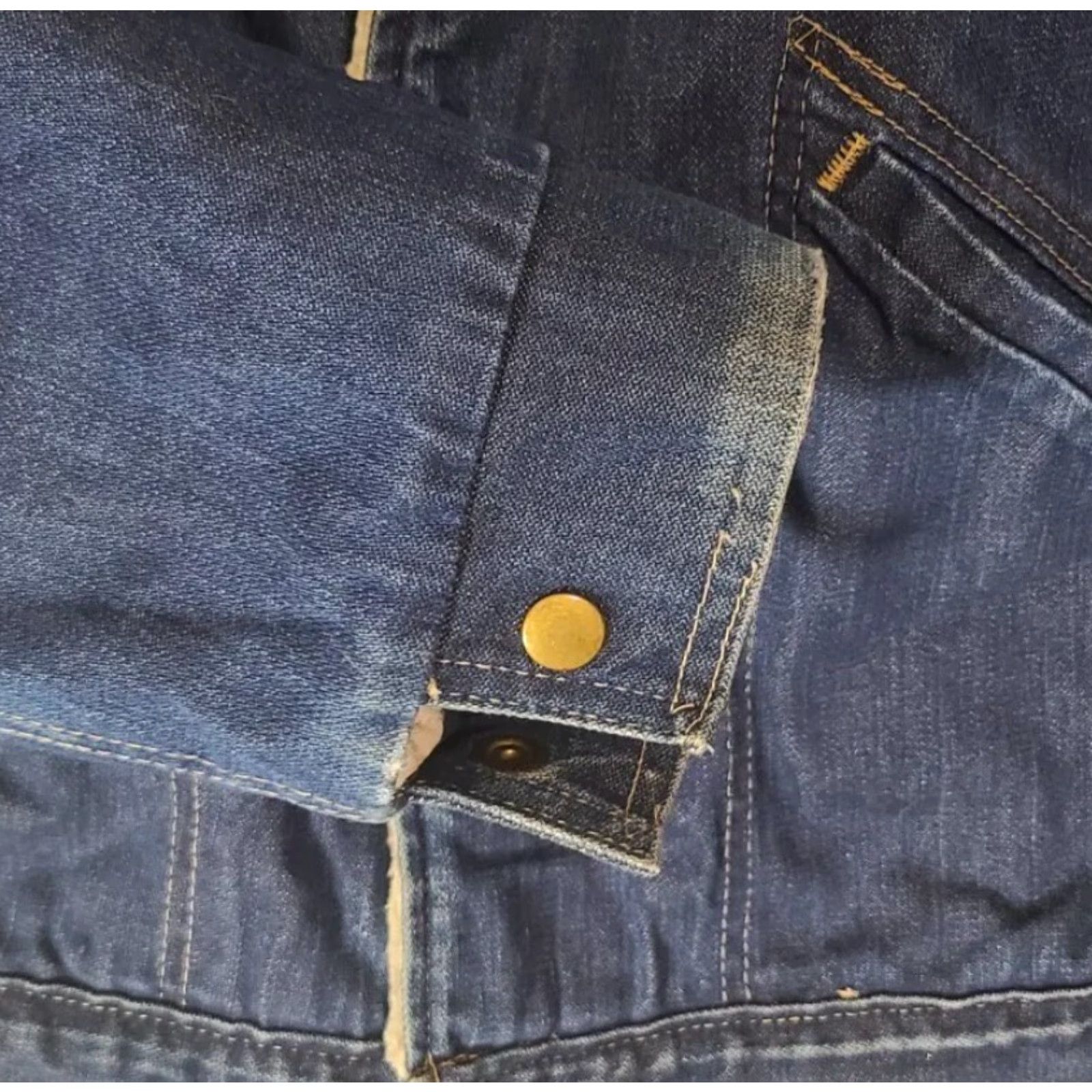 Wiman Mens Sherpa Jean Jacket Denim USA Trucker Pockets Vintage L