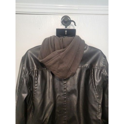Levi's Vintage Levis Mens Y2K Dark Brown Pleather Biker Jacket Sz M Size US M / EU 48-50 / 2 - 7 Thumbnail