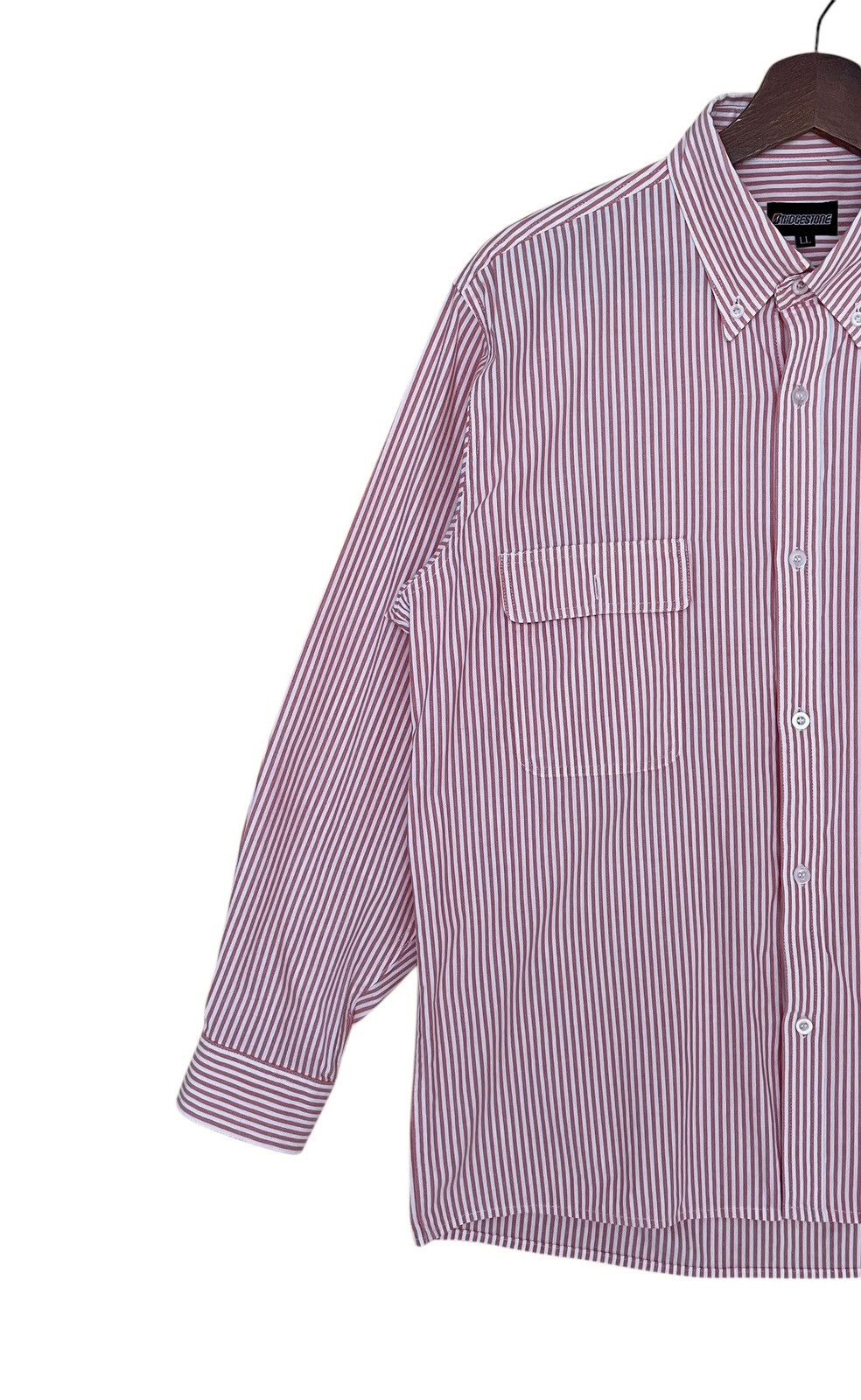 Vintage Vintage Brand Bridgestone Stripe Shirt 1990s Size US L / EU 52-54 / 3 - 3 Thumbnail
