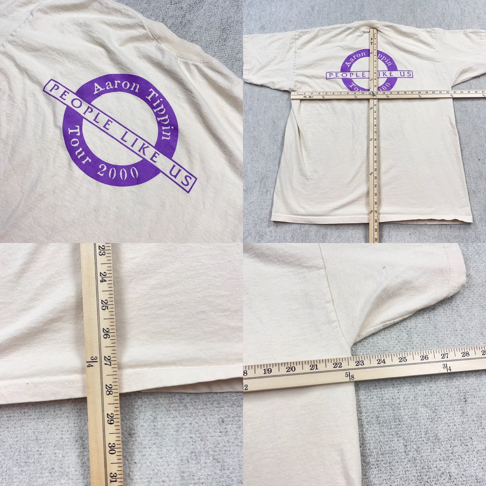 Gildan VINTAGE Aaron Tippin Shirt Men XL Cream Country Music Band Tee Tour Y2K 2000s Size US XL / EU 56 / 4 - 8 Thumbnail