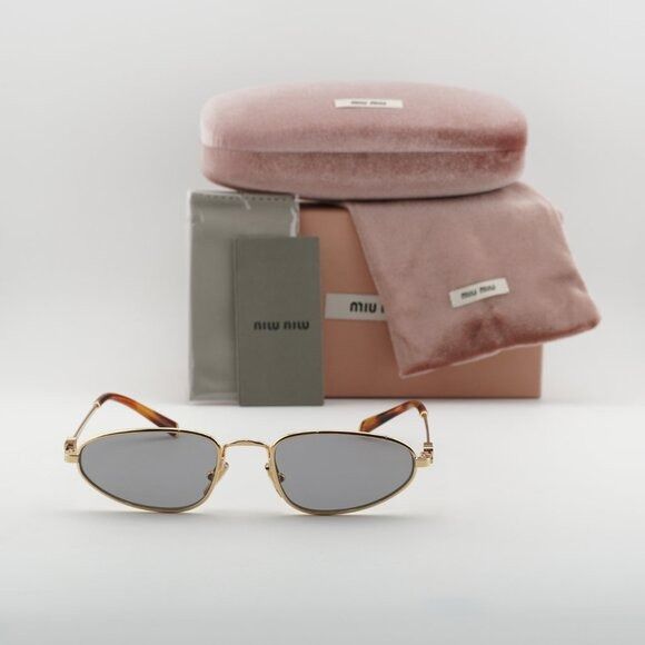 Miu Miu Miu Miu MUA52S 5AK40O Sunglasses Gold Cat Eye Frame, Grey Size ONE SIZE - 10 Thumbnail