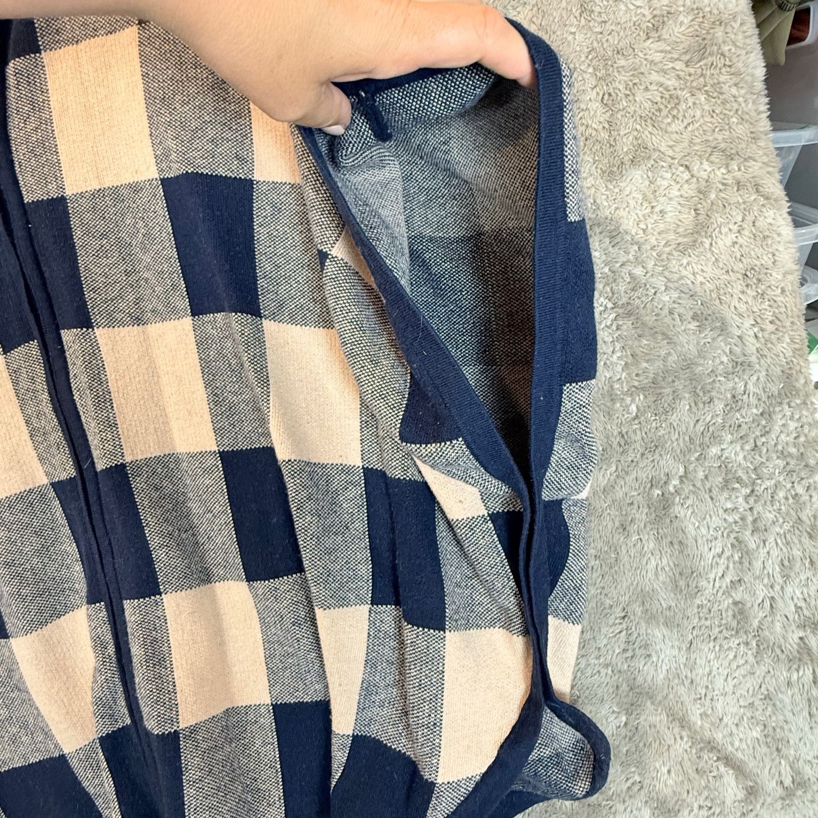 Jones New York Jones 0X 1X XL Sweater Poncho Cape Gingham Buffalo Plaid Size XL / US 12-14 / IT 48-50 - 4 Thumbnail
