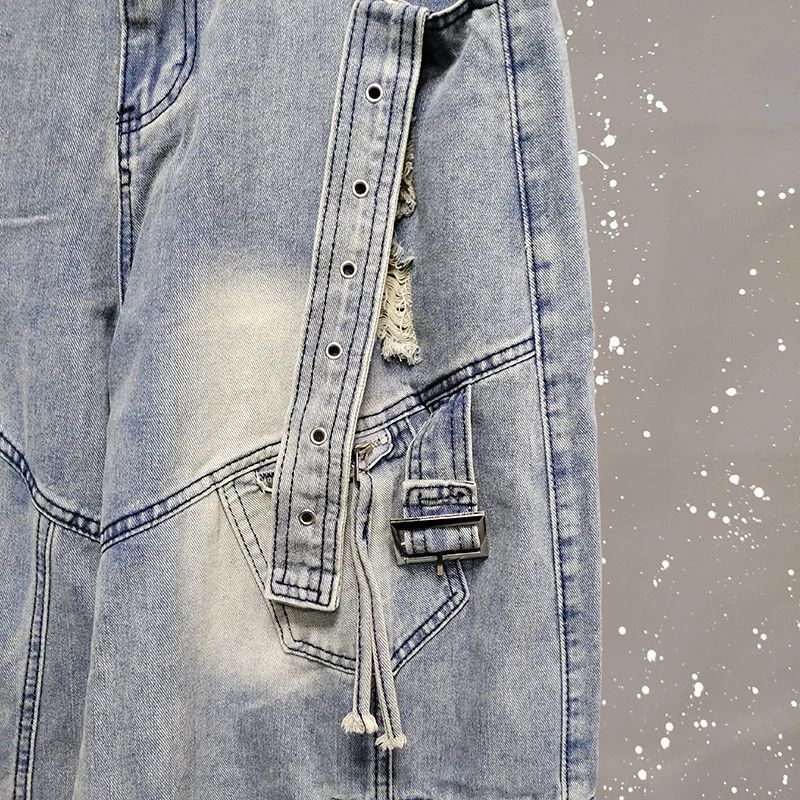 Japanese Brand Extra Wide Leg Multi-pocket Baggy Jeans Size US 34 / EU 50 - 6 Thumbnail