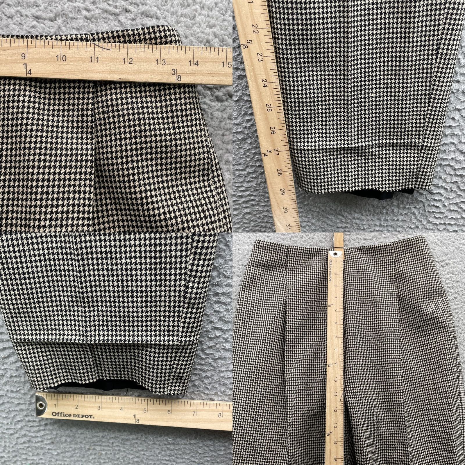 Ralph Lauren VTG Ralph Lauren 100% Wool Pant Suit Women 8 Houndstooth Blazer Jacket Wool Black Classic Retro Designers Corpcore Vintage Women 8 Mens? Size 30" / US 8 / IT 44 - 8 Thumbnail