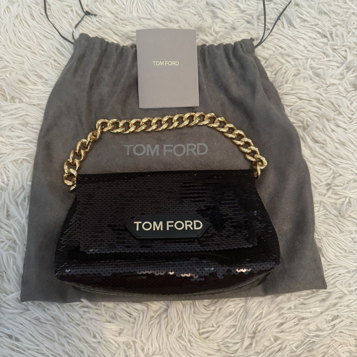 Tom Ford Tom Ford Sequin Mini Chain Bag - Black - Gold - LIKE NEW! Size ONE SIZE - 2 Thumbnail