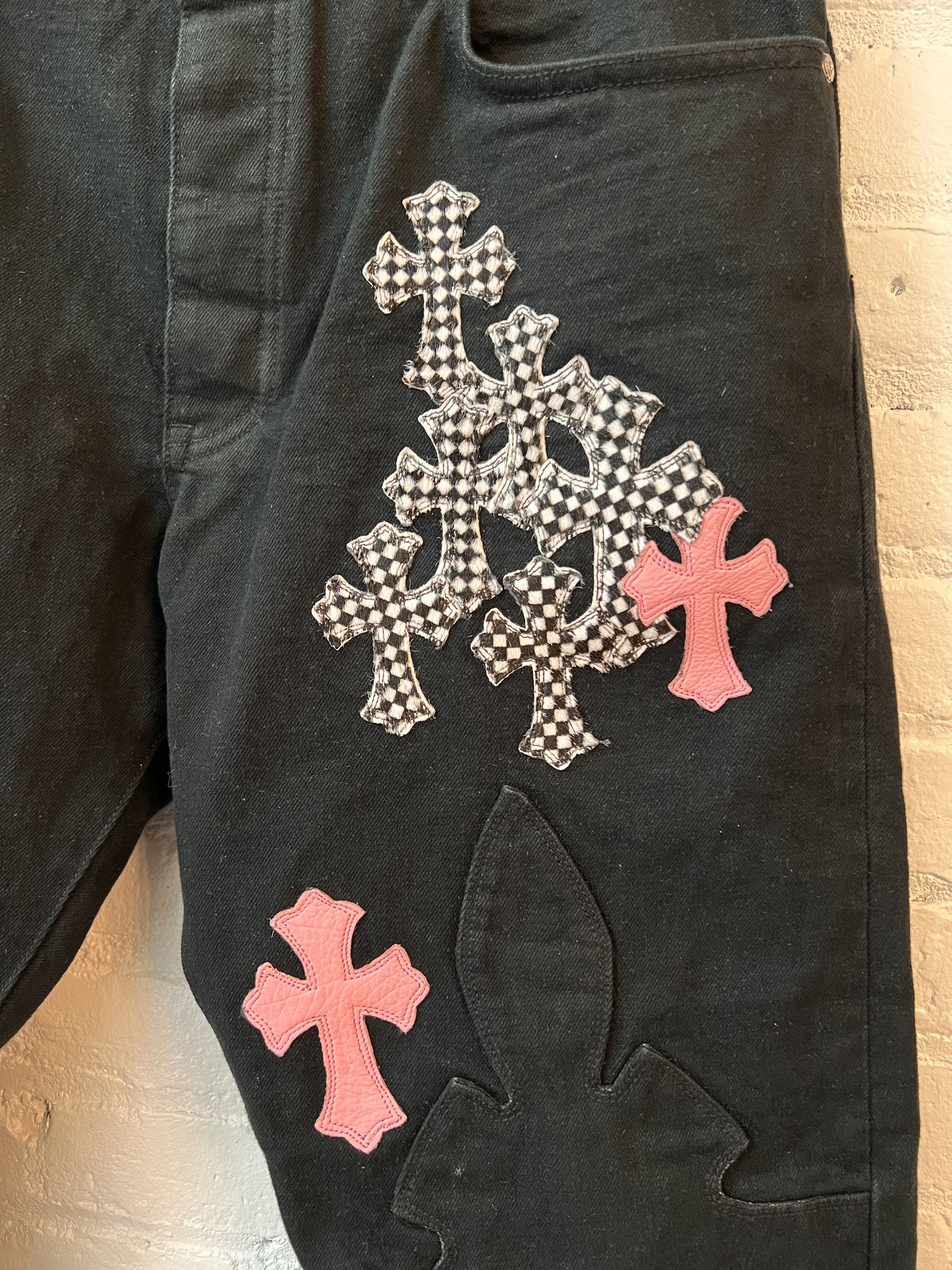 Chrome Hearts Chrome Hearts Fleur Knee Pink Checkered Crosses 4G SELLER Size US 36 / EU 52 - 4 Thumbnail