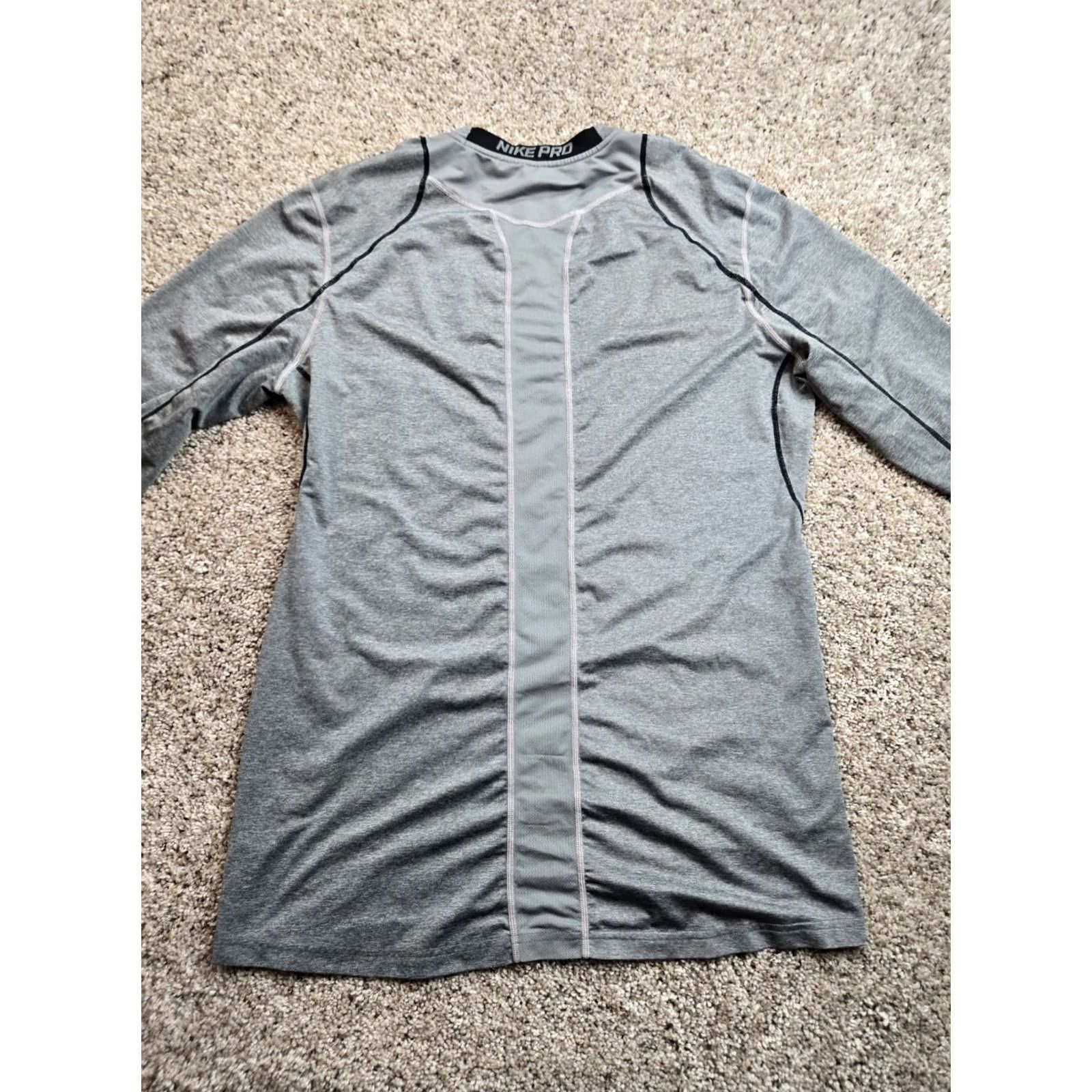 Nike Nike Pro Dri-Fit Shirt Mens Medium Gray Long Sleeve Vented Fitted Stretch Size US M / EU 48-50 / 2 - 6 Thumbnail