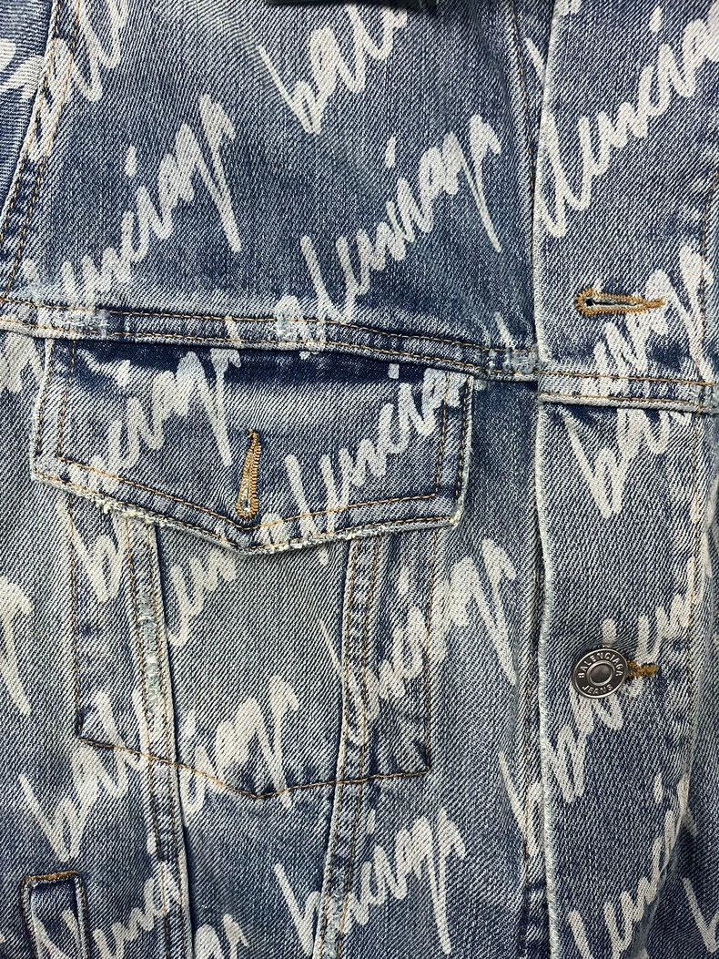 Balenciaga Balenciaga size 38 Denim jacket with full logo of bullet sc Size US M / EU 48-50 / 2 - 3 Thumbnail
