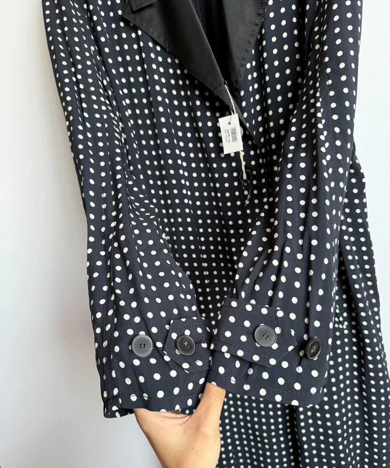 Haider Ackermann Black and White Polka Dot Trench Coat-2506 Size US M / EU 48-50 / 2 - 2 Thumbnail