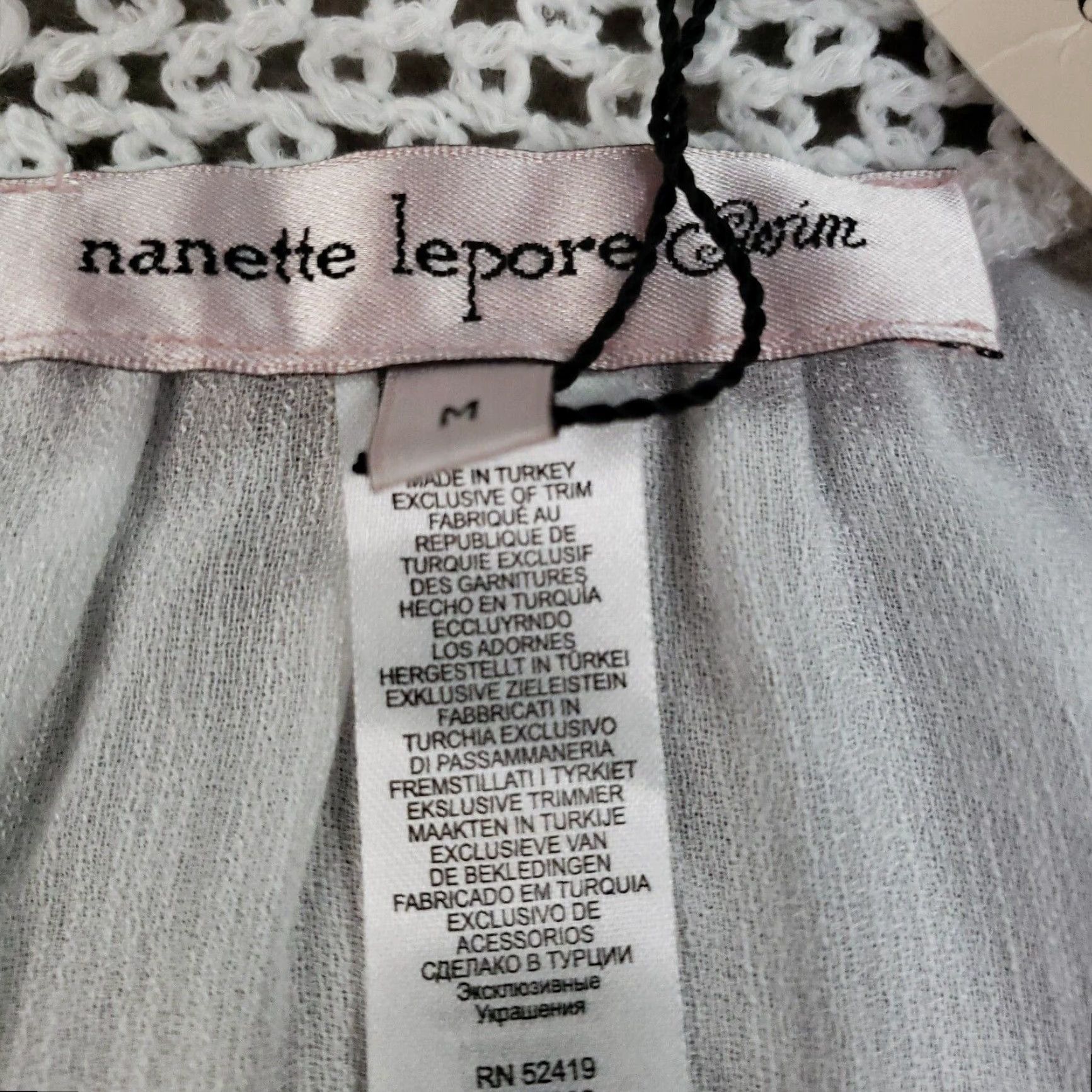 Nanette Lepore Nanette Lepore Cover Up Top Women Medium White Short Sleeve Tassel Open Shoulder Size M / US 6-8 / IT 42-44 - 6 Thumbnail