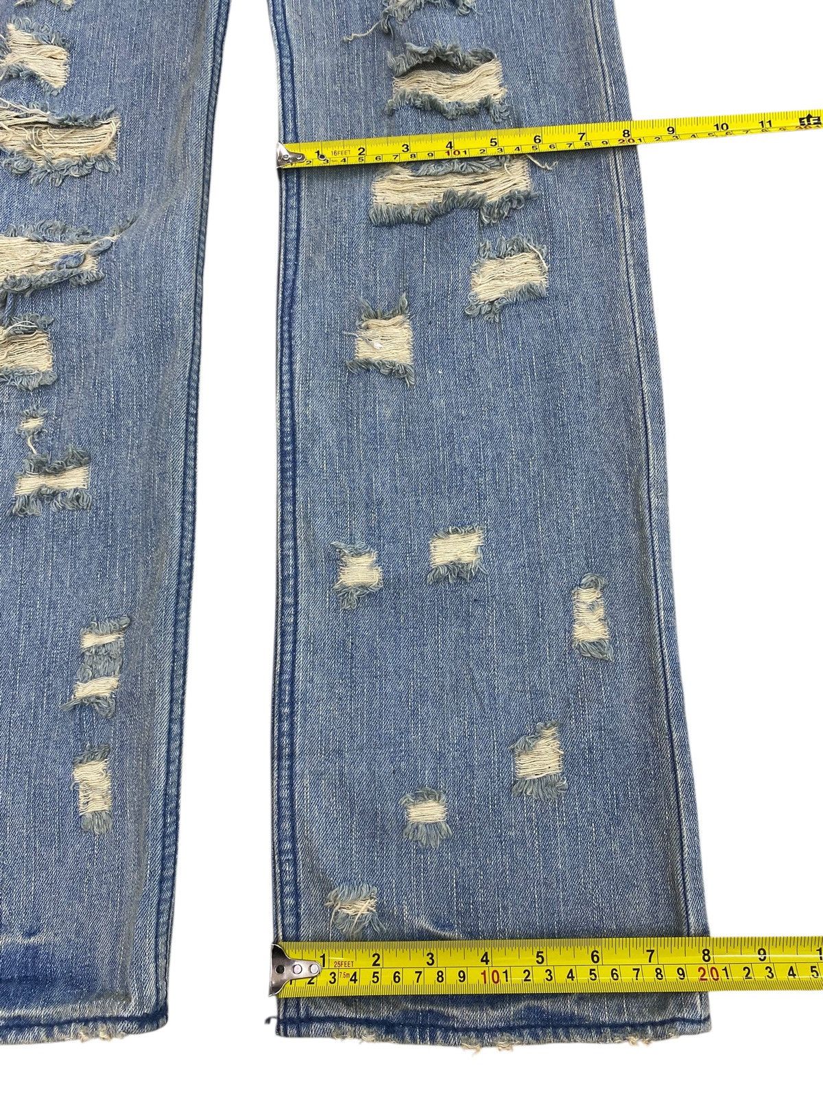 Japanese Brand Japanese Brand Acid Blue Wash Style Distressed Jeans Size US 27 - 8 Thumbnail