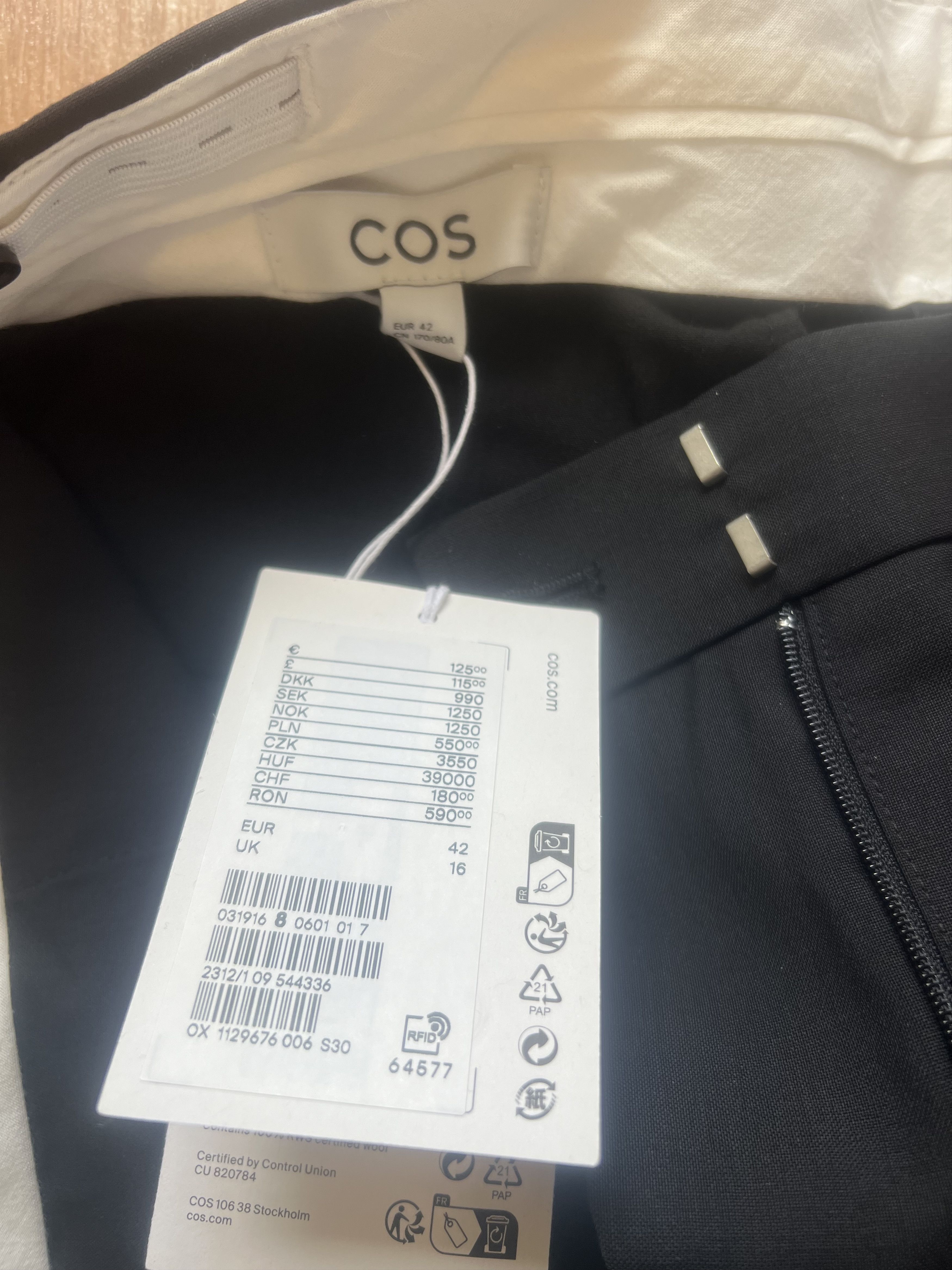 Cos Pantalon Sergé COS – 100% laine – Size 42 Size 30" / US 8 / IT 44 - 6 Thumbnail