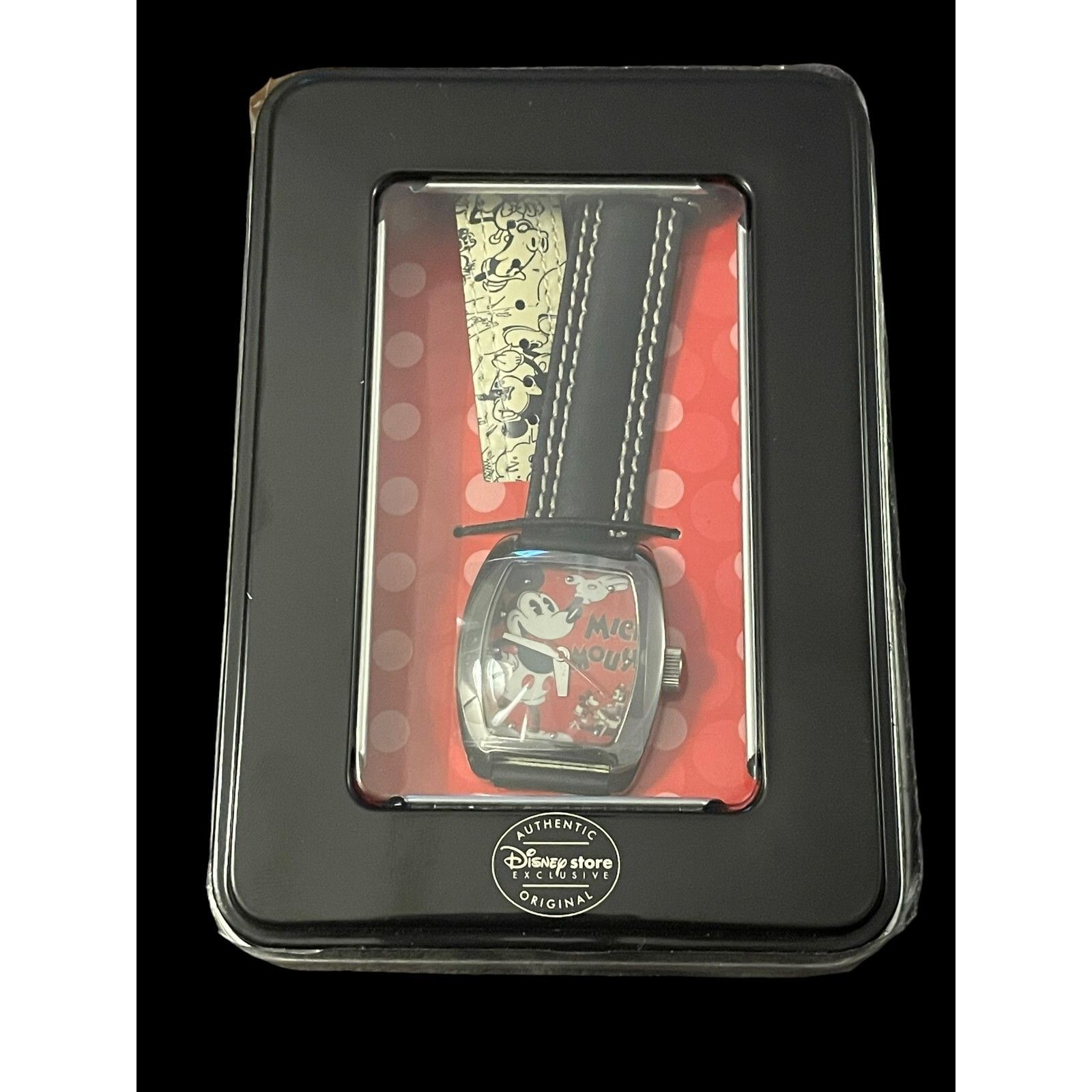Disney Vintage Red Classic Disney Store Mickey Mouse Watch Tin Box Size ONE SIZE - 1 Thumbnail