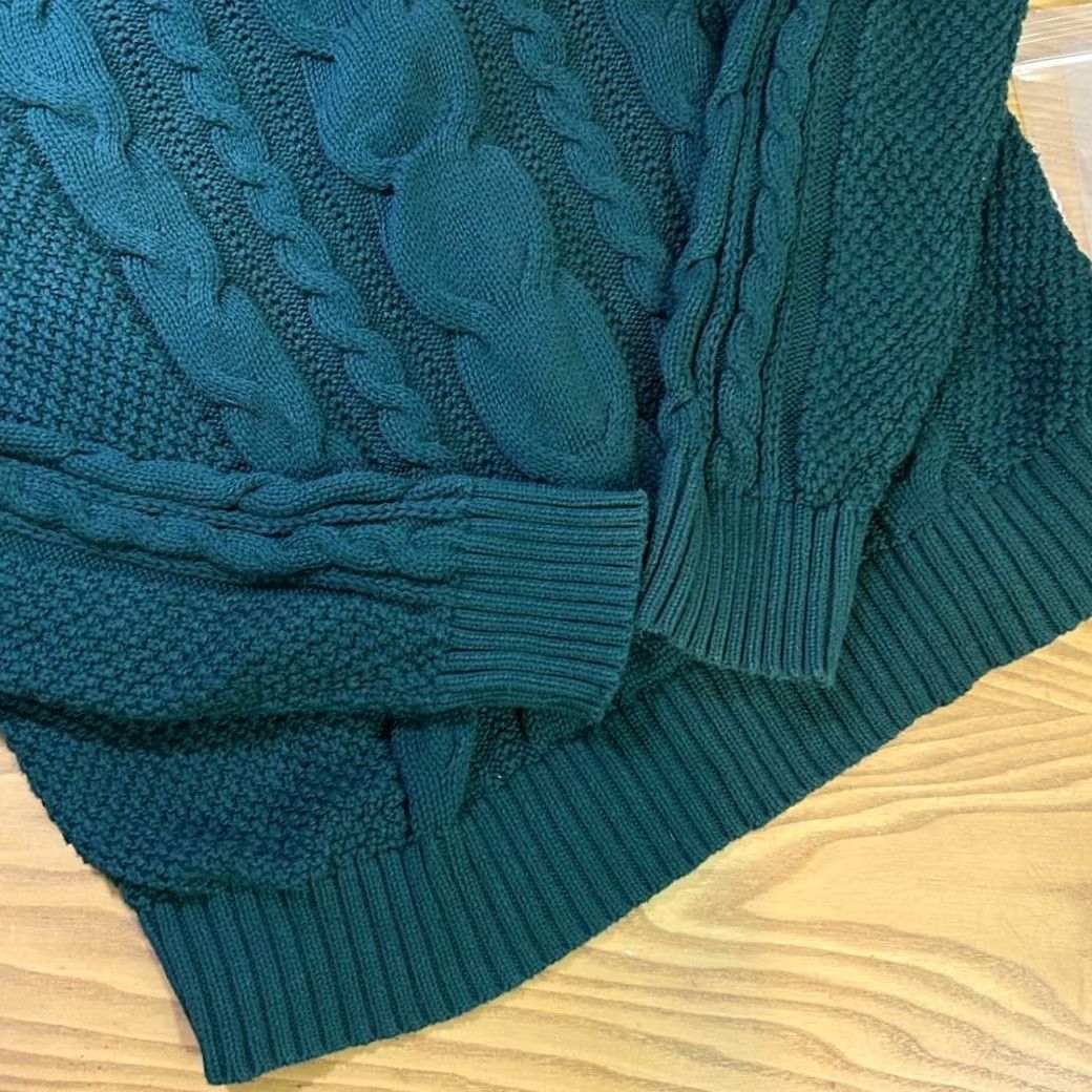 Gap GAP Forest Green Cable Knit Sweater Crew Neck Winter Pullover Womens Small Size S / US 4 / IT 40 - 4 Thumbnail