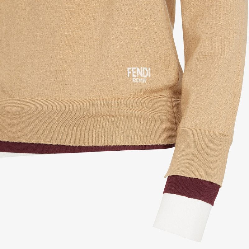 Fendi o1s1wg111225 Jumper in Beige Size L / US 10 / IT 46 - 3 Thumbnail