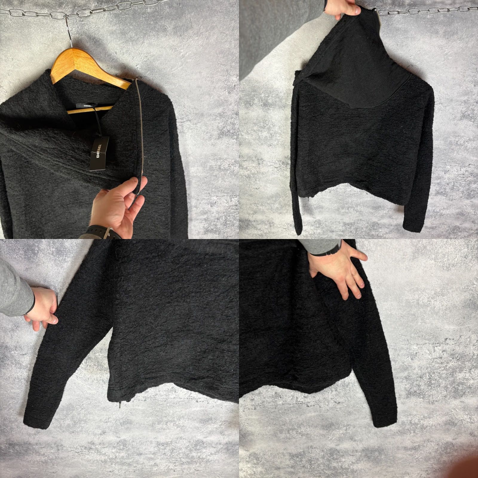 Diesel Diesel Sweater Pullover Turtleneck Black Wool Polyester Size XS Womens Pullover Knit Avangard 90s Style Womens Size XS / US 0-2 / IT 36-38 - 8 Thumbnail
