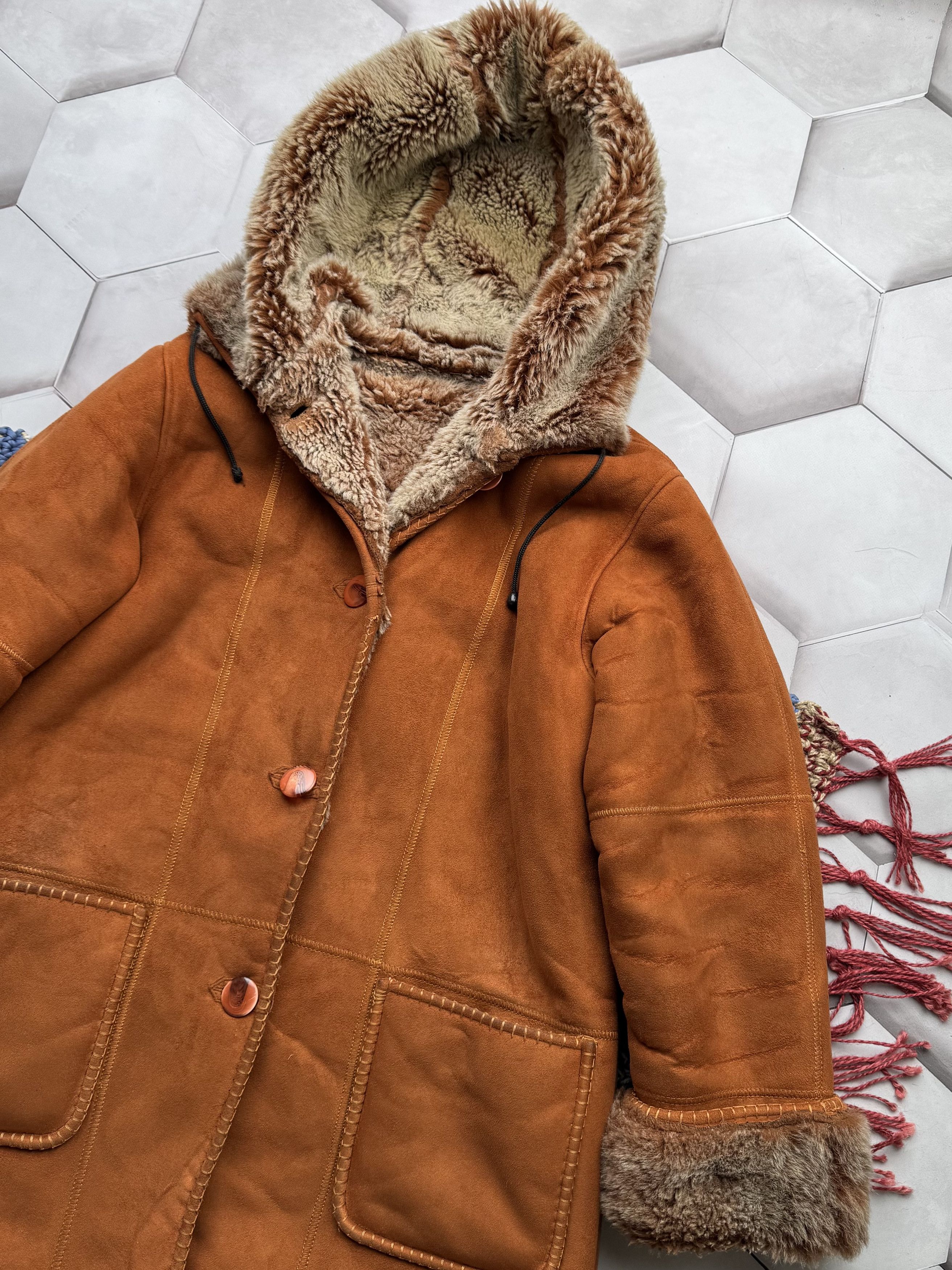 Japanese Brand Vintage Faux Sheepskin Hooded Coat (E4) Size L / US 10 / IT 46 - 3 Thumbnail