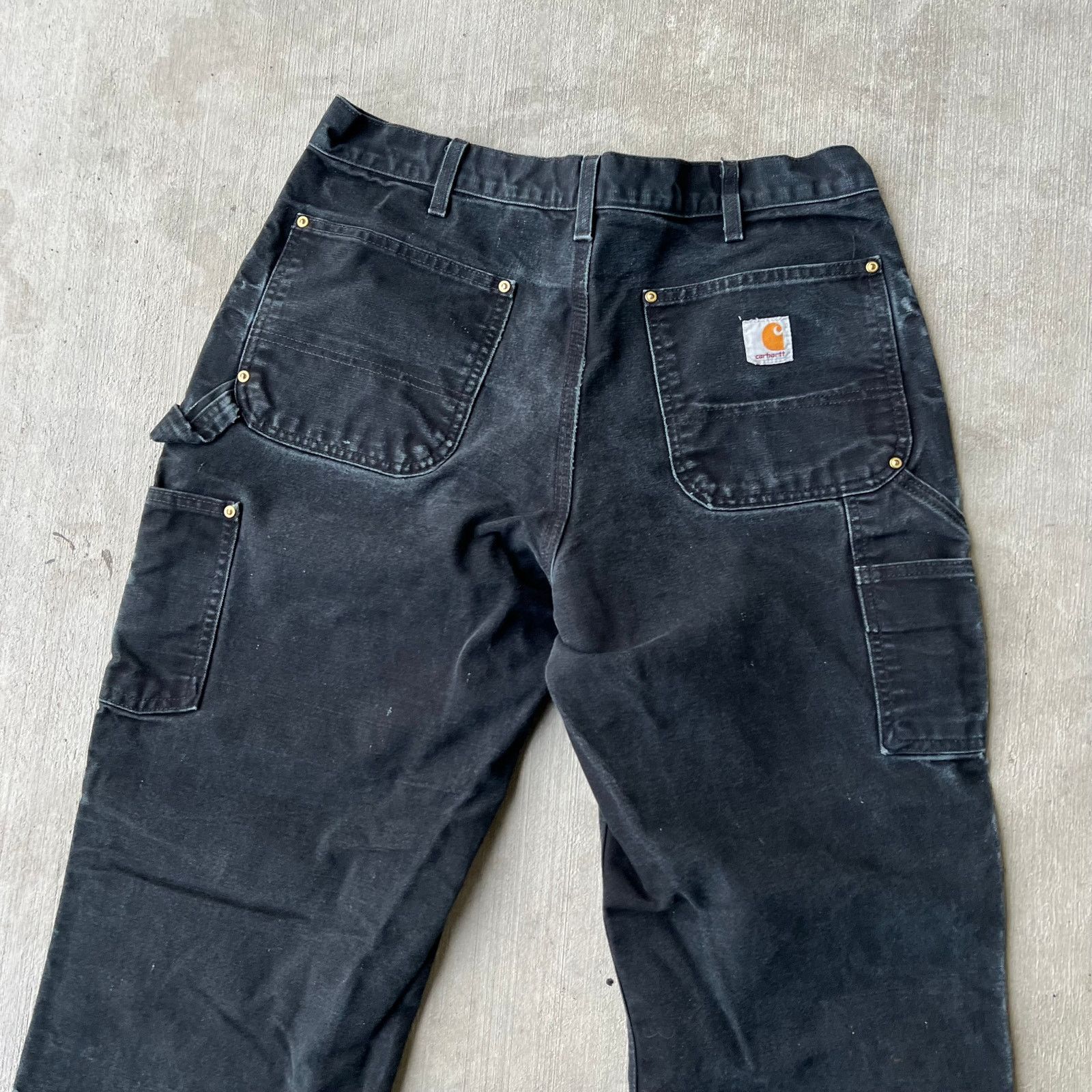 Carhartt × Vintage Carhartt faded black double knee work wear carpenter pants Size US 31 - 6 Thumbnail